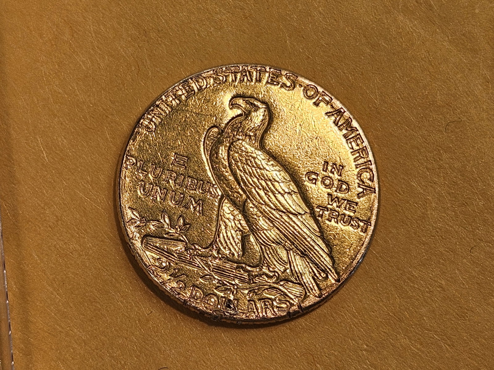 GOLD! Brilliant About Uncirculated plus - details 1925-D Indian Head Gold $2.5 Dollar Quarter Eagle - 3
