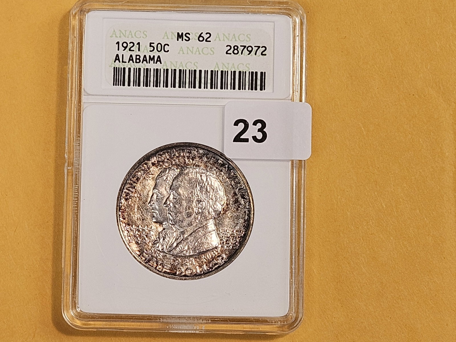 ANACS 1921 ALABAMA Commemorative Silver Half Dollar in Mint State 62 - 2
