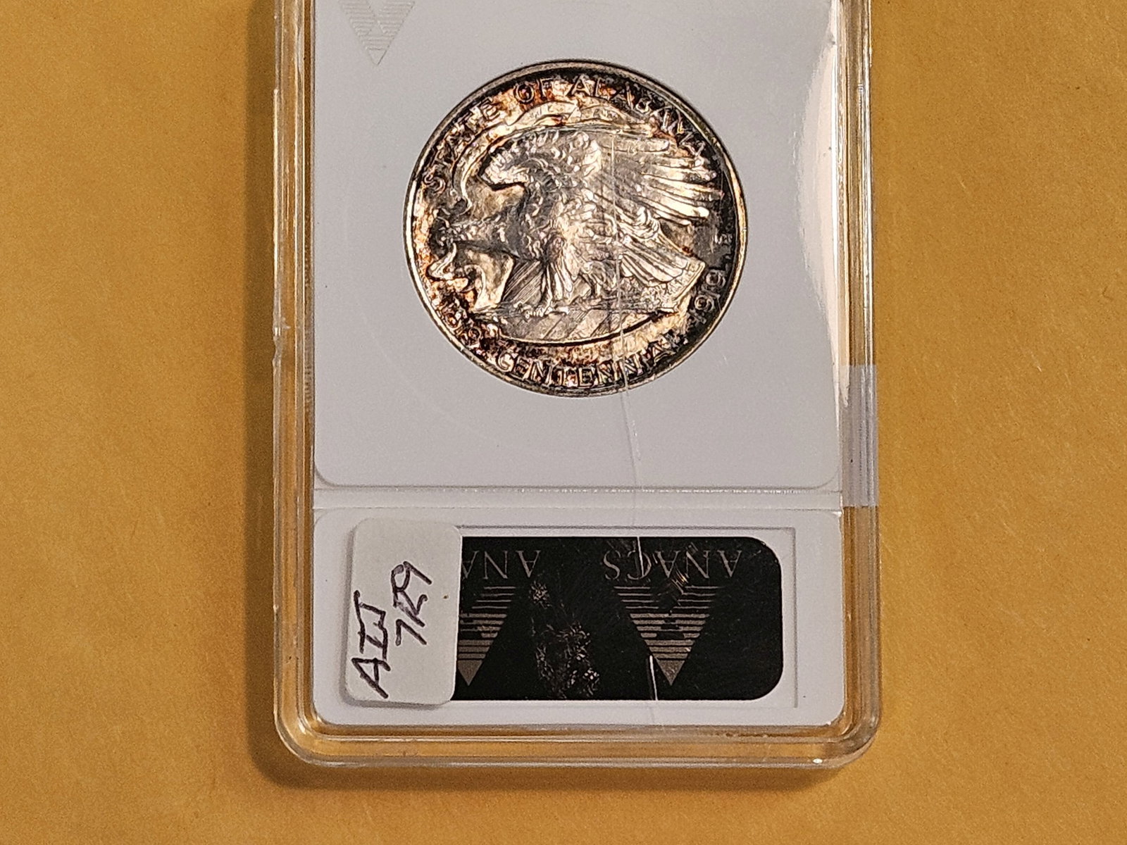 ANACS 1921 ALABAMA Commemorative Silver Half Dollar in Mint State 62 - 8