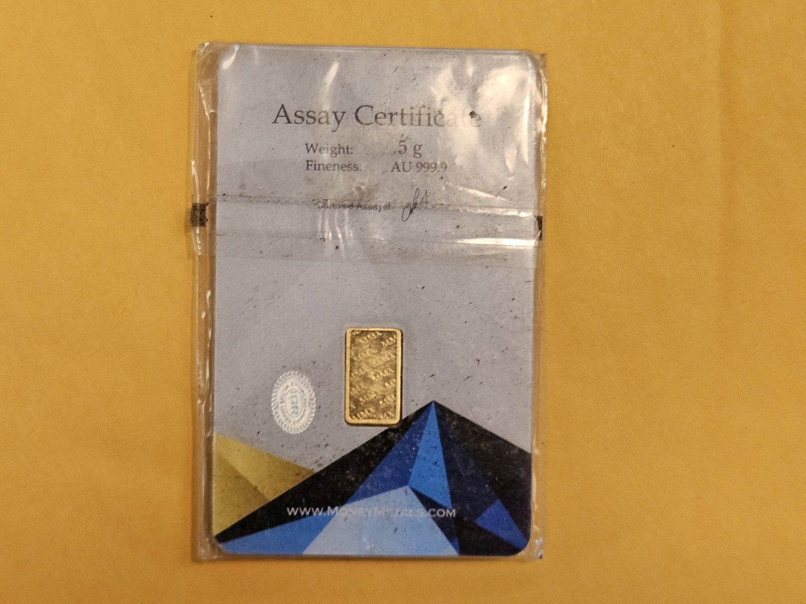 GOLD! Money Metals One-Half Gram .9999 fine gold bar - 2