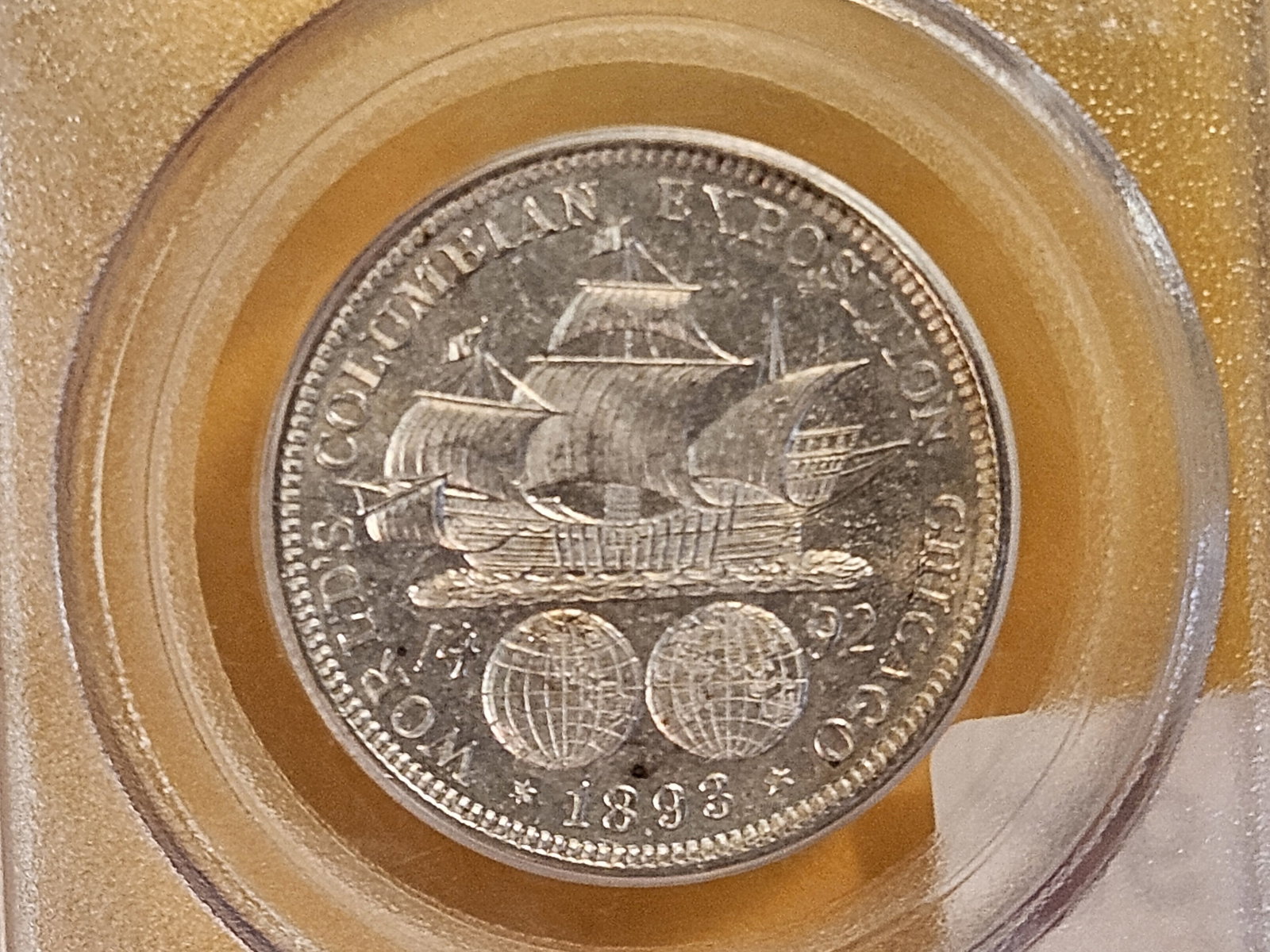 PCGS 1893 Columbian silver Half Dollar in Mint State 63 - 9