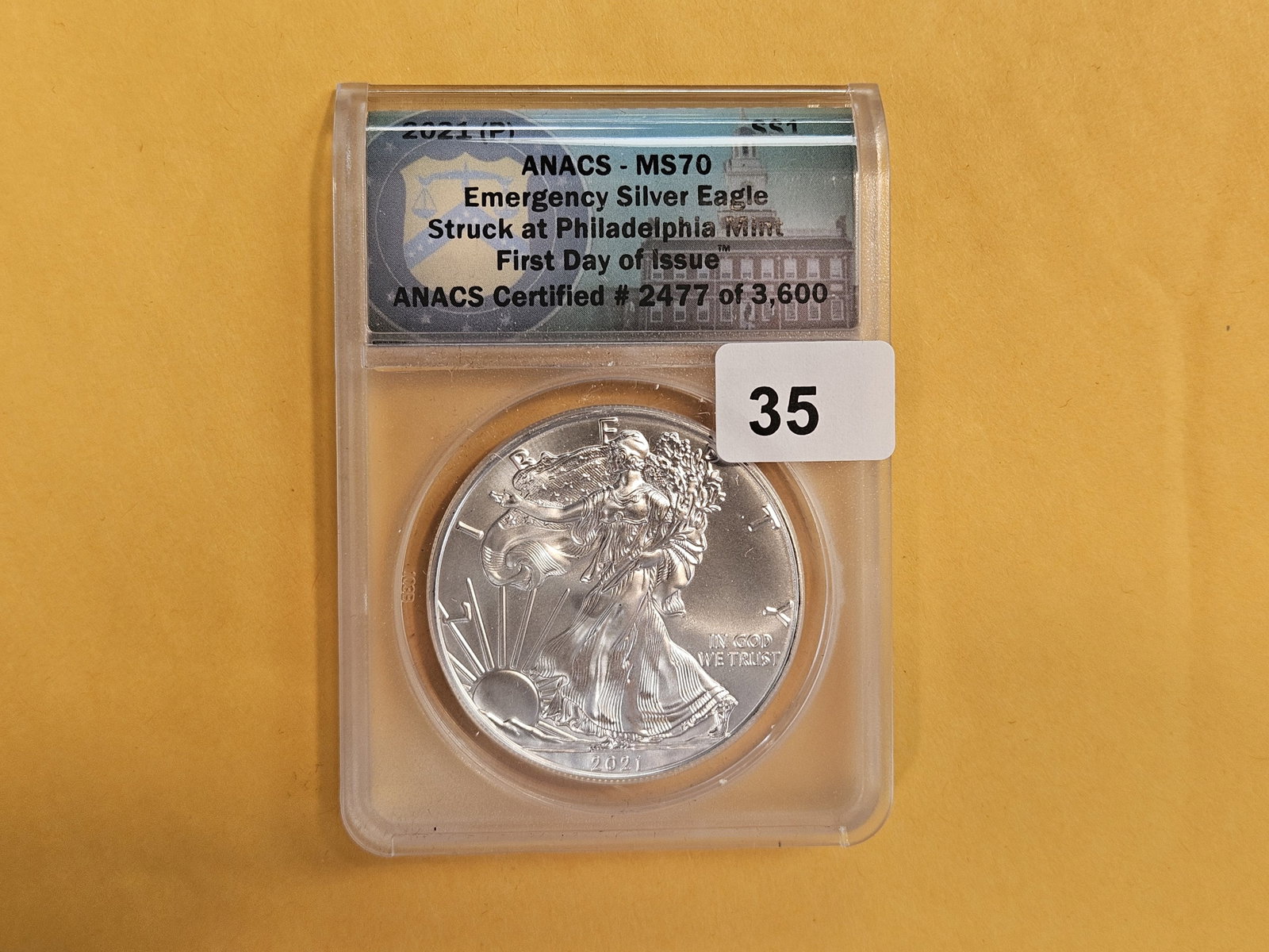 PERFECT! ANACS 2021 (P) American Silver Eagle in Mint State 70 (1 of 2)