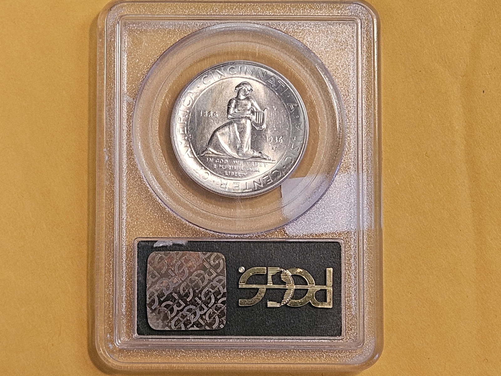PCGS OGH 1936-S Cincinatti Commemorative Silver Half Dollar in Mint State 63 - 5