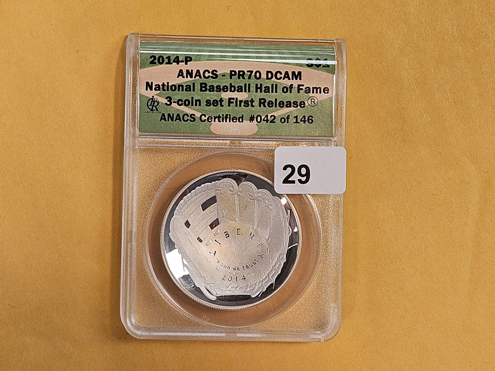 PERFECT! ANACS 2014-P Commemorative Silver Dollar in Proof 70 Deep Cameo - 2