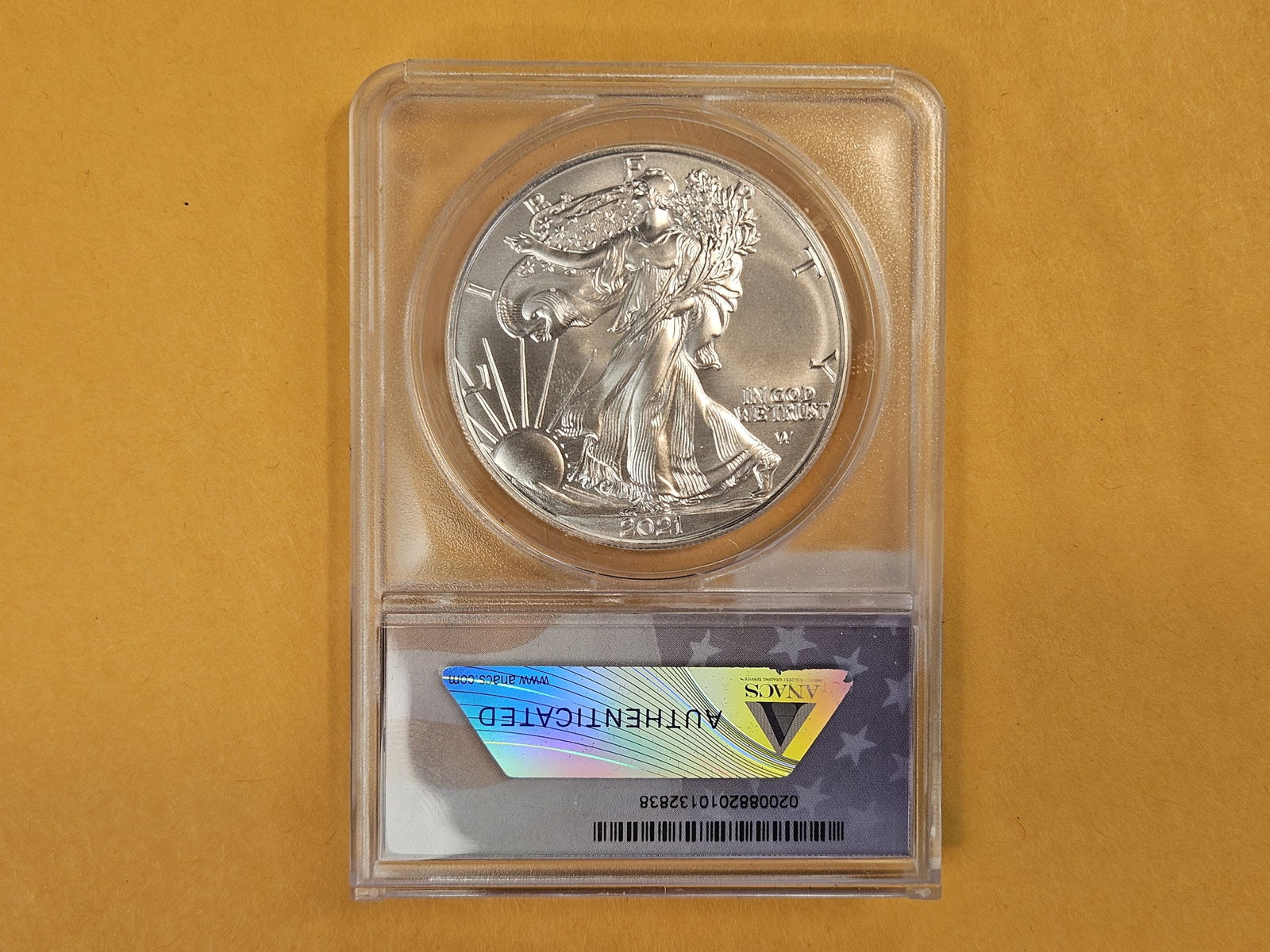 PERFECT! ANACS 2021 (W) American Silver Eagle in Mint State 70 - 2