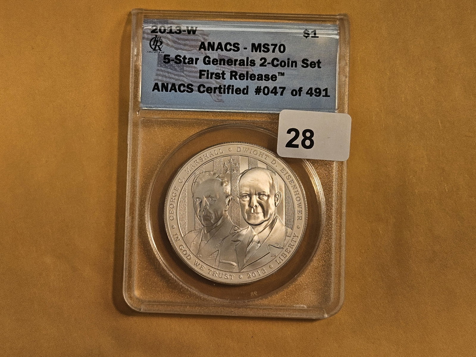 PERFECT! ANACS 2013-W Commemorative Silver Dollar in Mint State 70 - 2