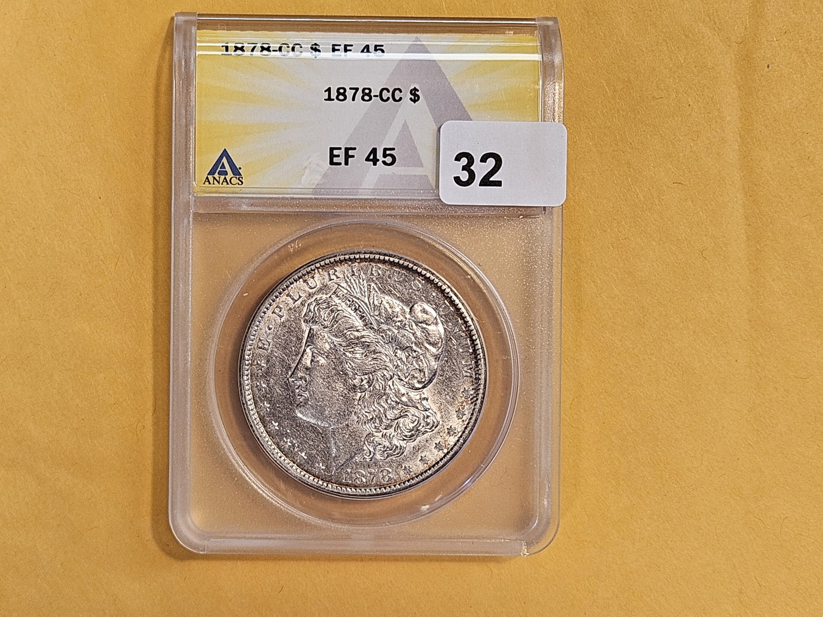 ** KEY DATE ** ANACS 1878-CC Morgan Dollar in Extra Fine - 45 - 2