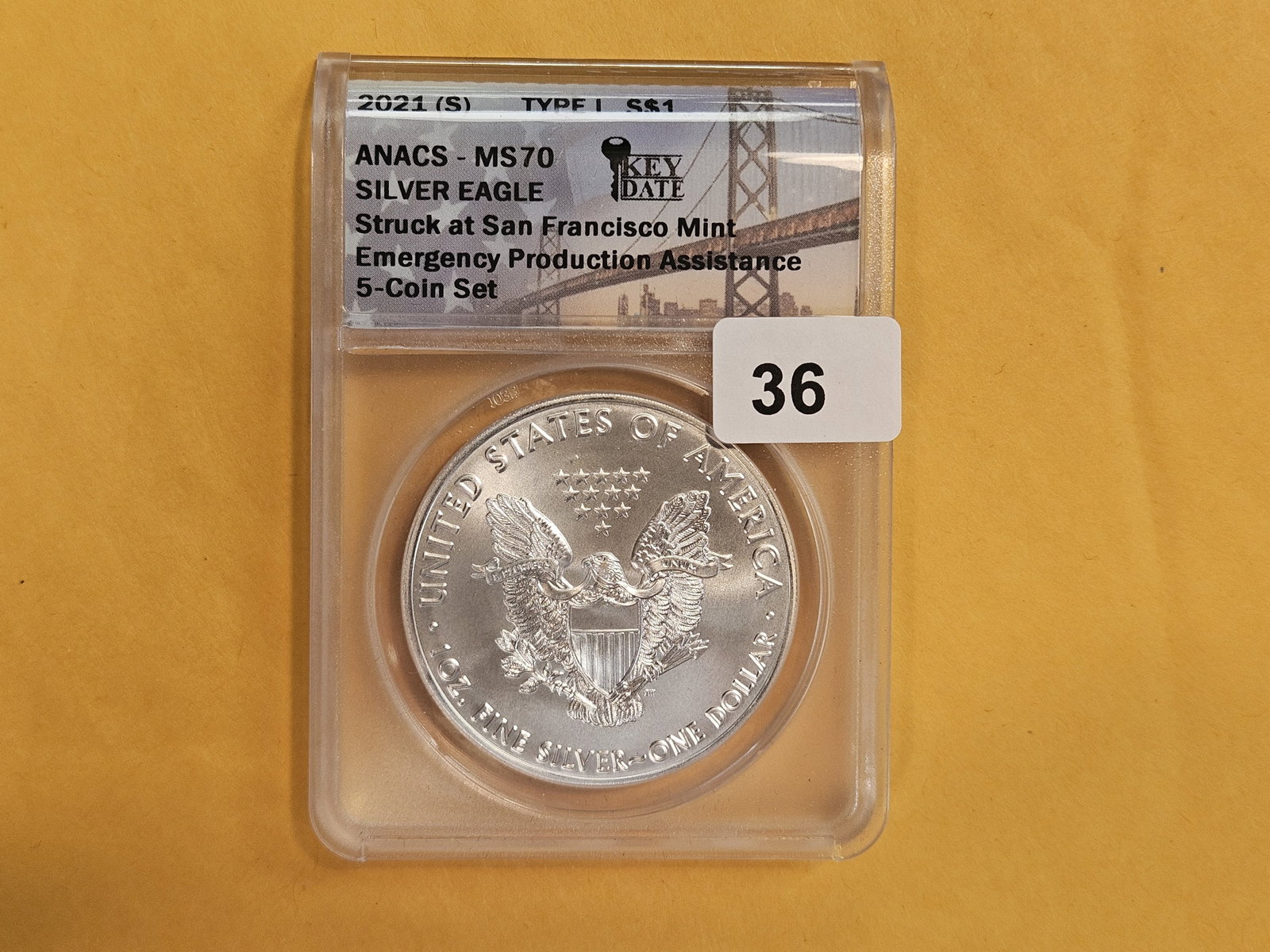 PERFECT! ANACS 2021 (S) American Silver Eagle in Mint State 70: Perfect Grade