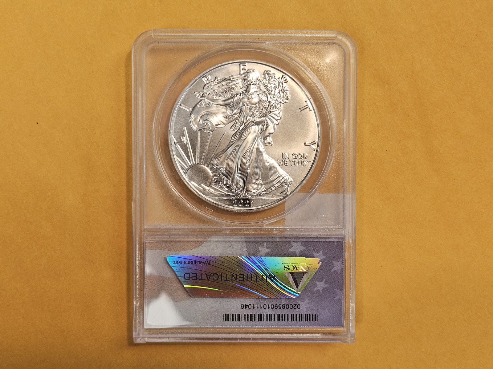 PERFECT! ANACS 2021 (S) American Silver Eagle in Mint State 70 - 2