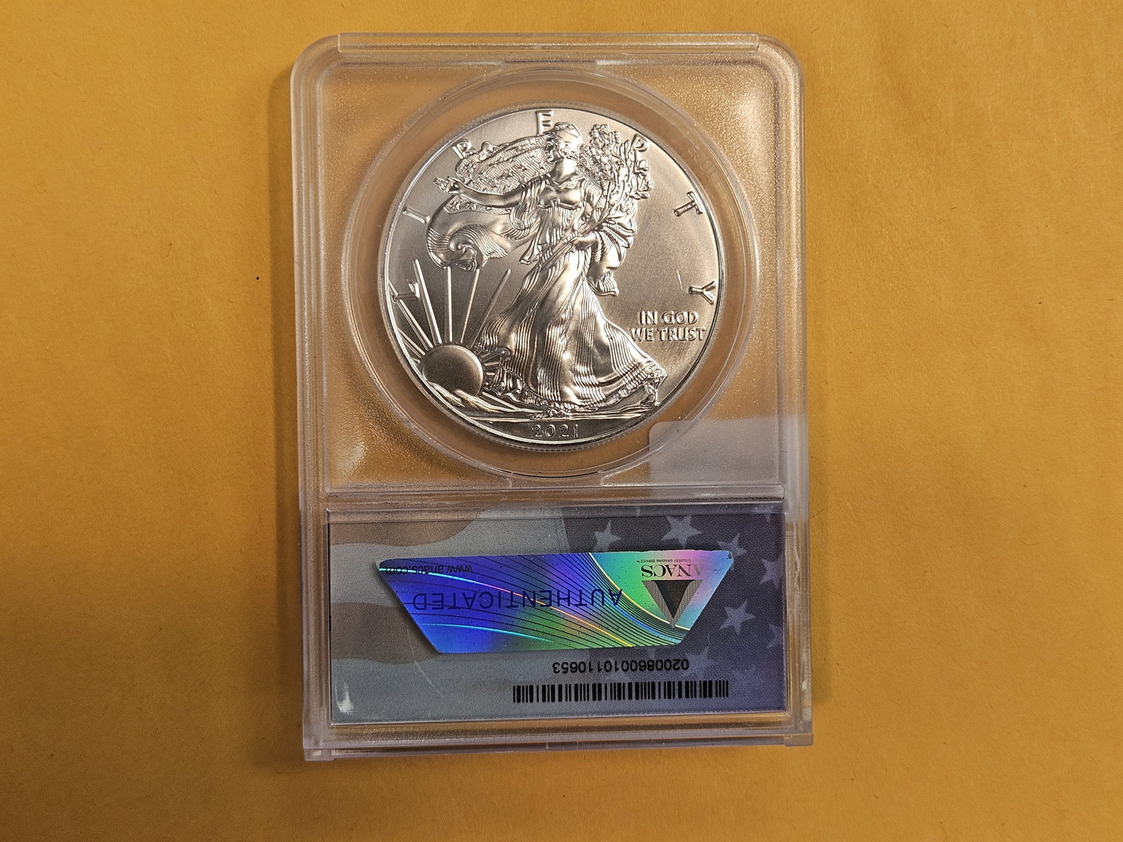 PERFECT! ANACS 2021 (P) American Silver Eagle in Mint State 70 - 2