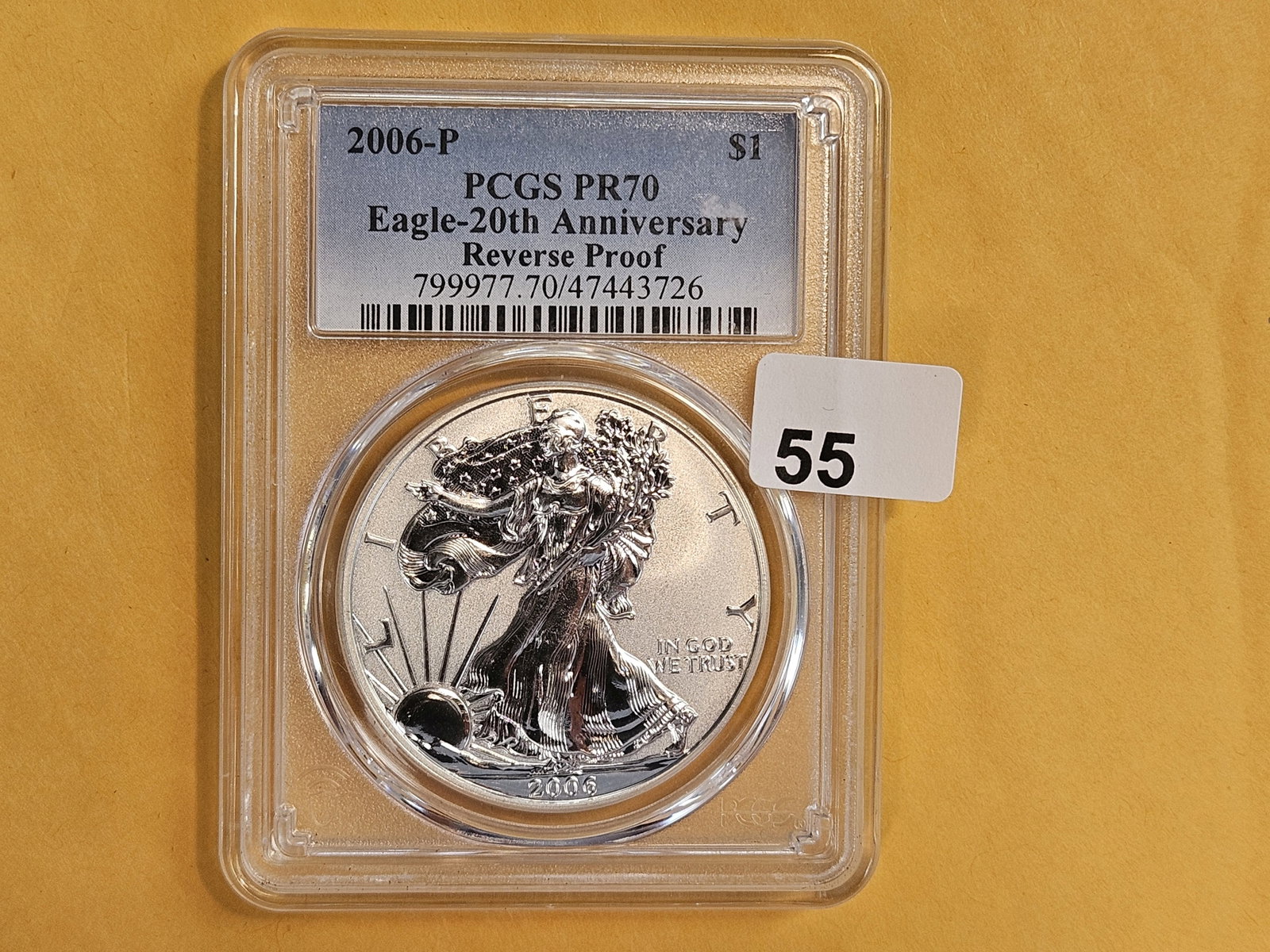 * PERFECT * SEMI-KEY! PCGS 2006-P American Silver Eagle in REVERSE Proof 70 - 2
