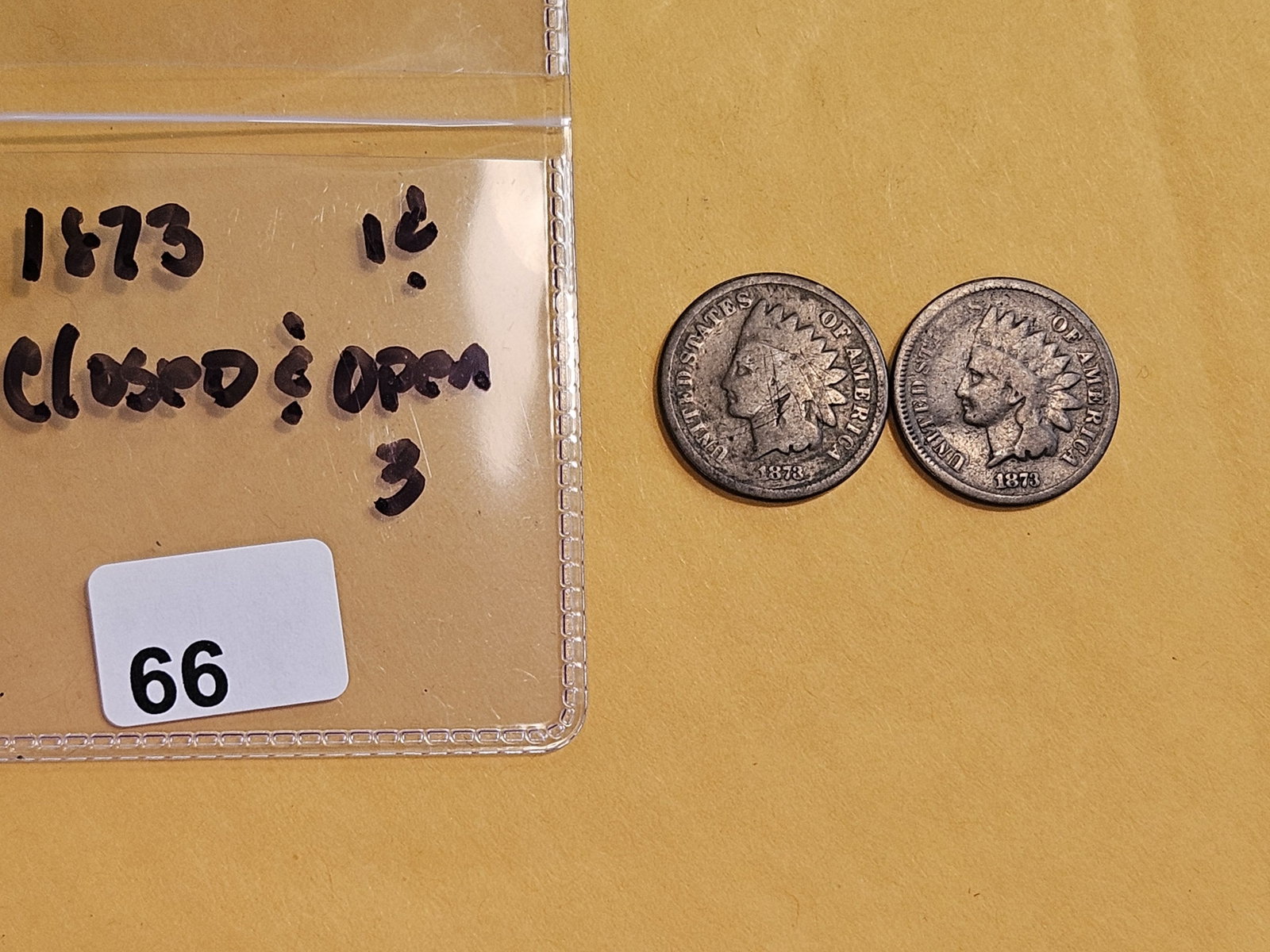 Two 1873 Indian Cent cents - 2
