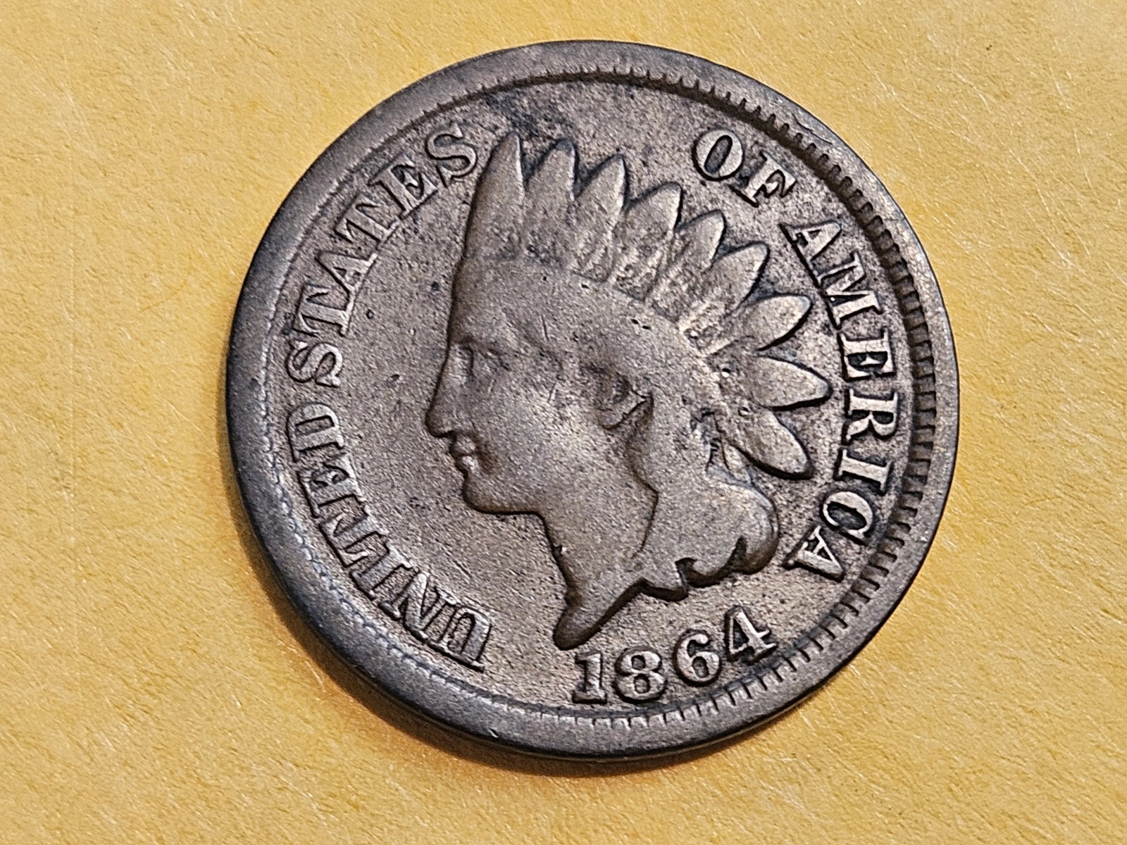 Better date 1864 Bronze Indian Cent: In Very Good