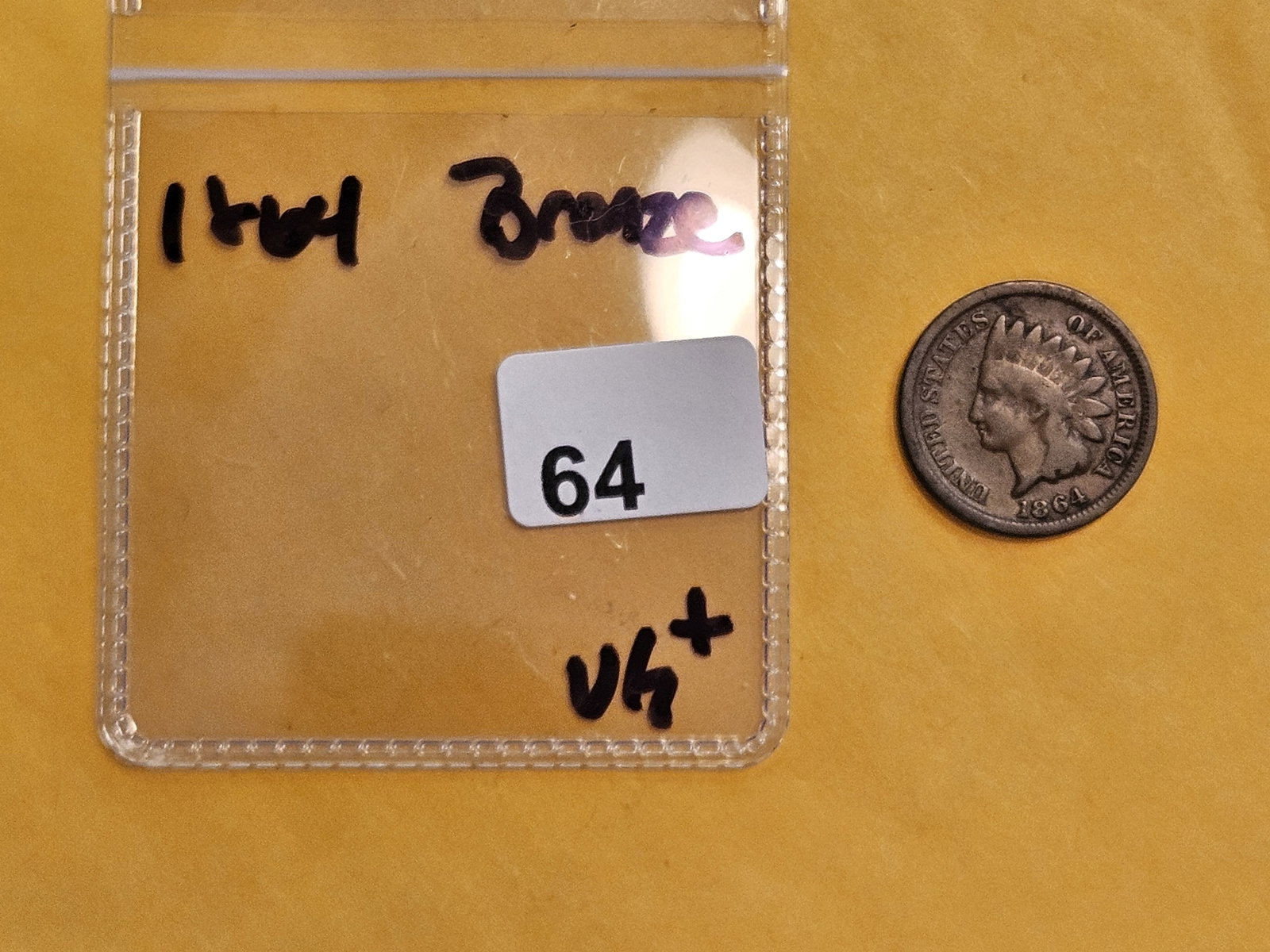 Better date 1864 Bronze Indian Cent - 2