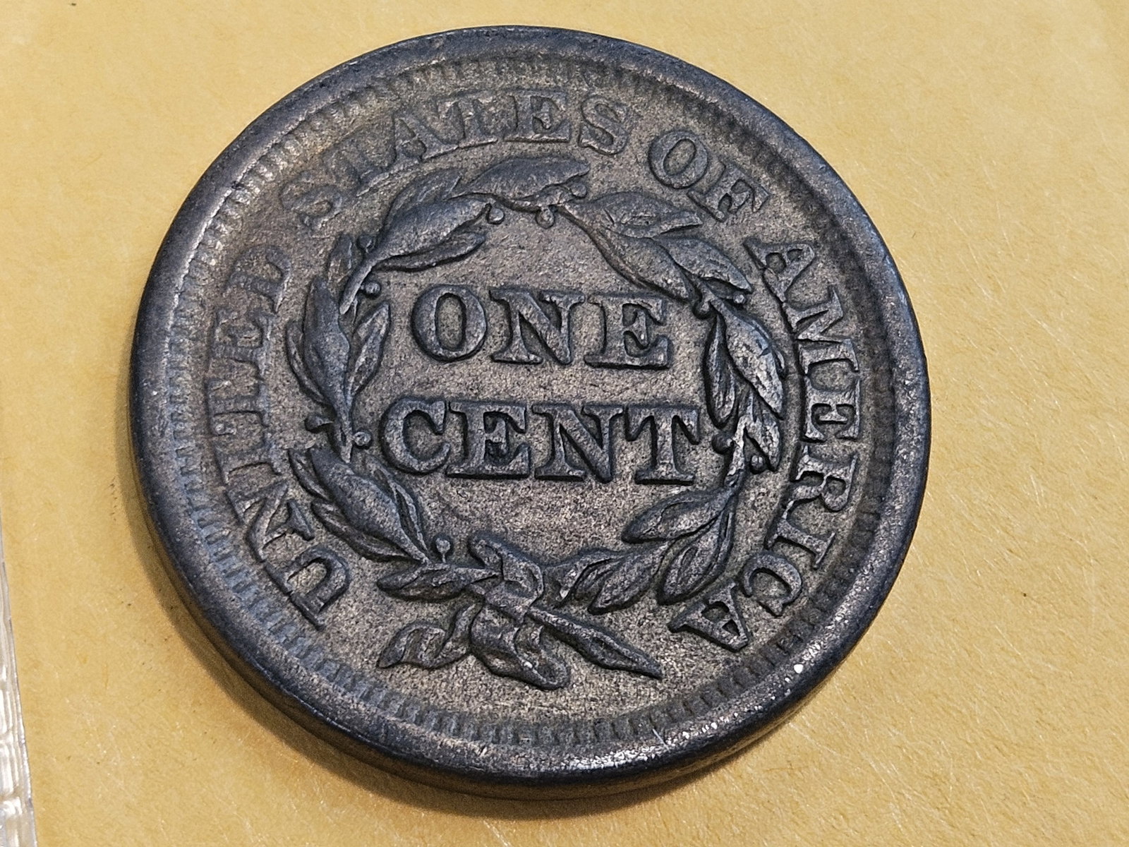 1857 Braided Hair Large Cent in About Uncirculated - 5