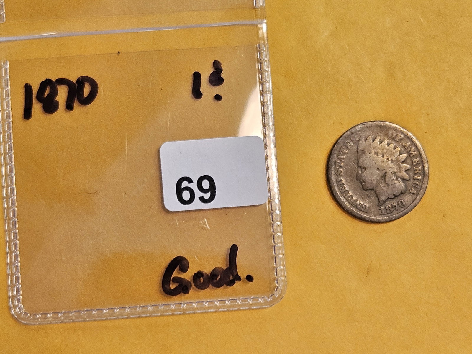 Semi-Key 1870 Indian Cent in Good - 2