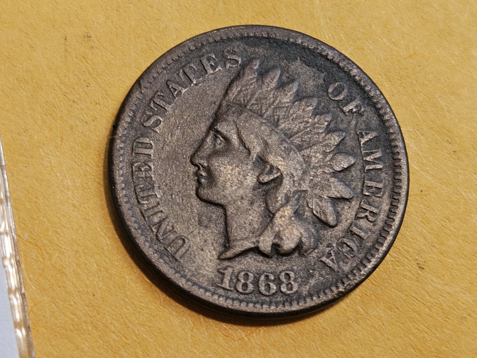 Semi-Key 1868 Indian Cent in Very Fine - details: Kinda…okay