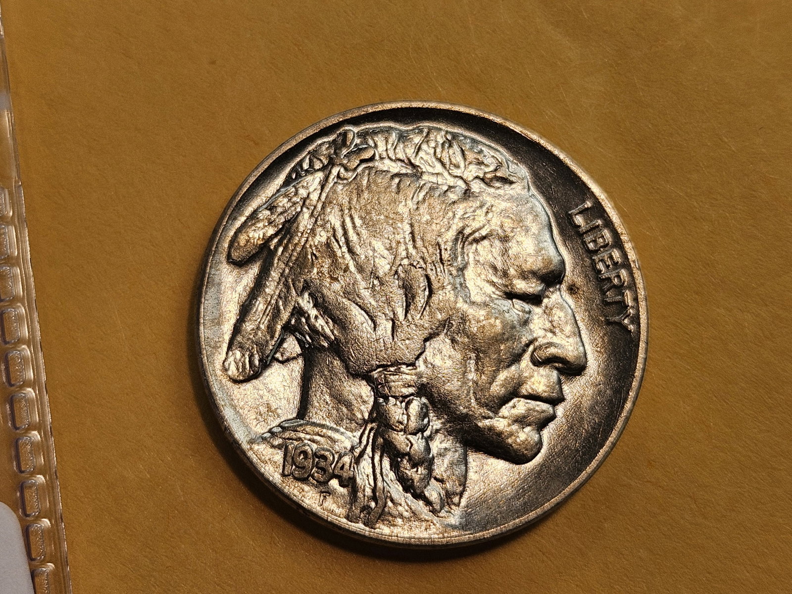 Choice Brilliant Uncirculated 1934 Buffalo Nickel: Gleaming luster