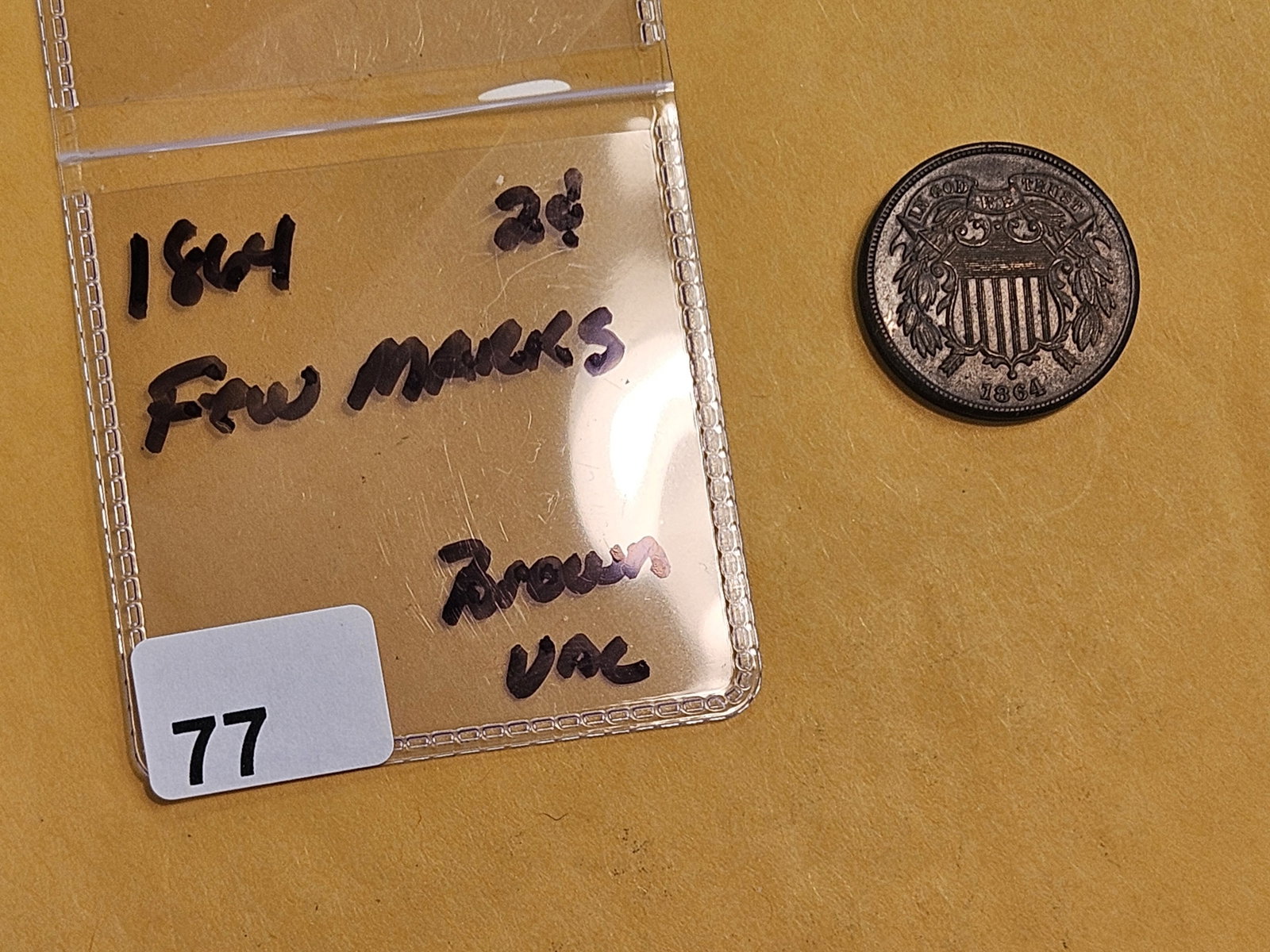 * Choice Brown Uncirculated 1864 Two Cent Piece - 2