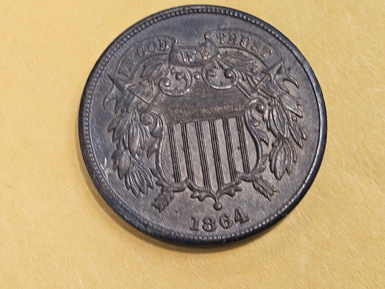 * Choice Brown Uncirculated 1864 Two Cent Piece - 4