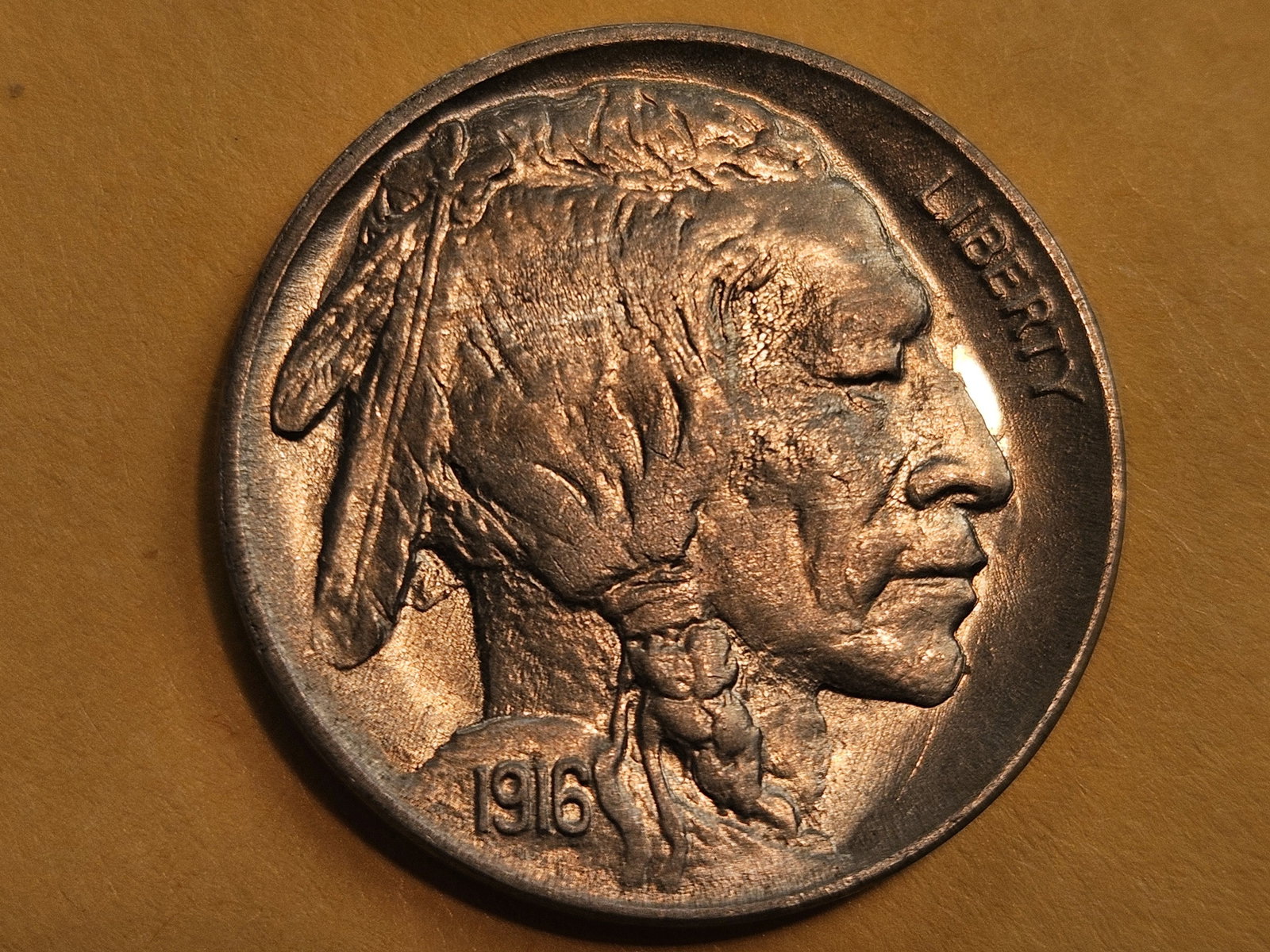 Very Choice Brilliant Uncirculated 1916 Buffalo Nickel: Fully Struck!