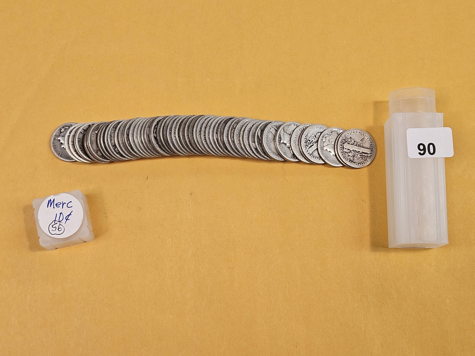 Fifty-Six SILVER Mercury Dimes: Circulated. From Consignor. Unchecked by us