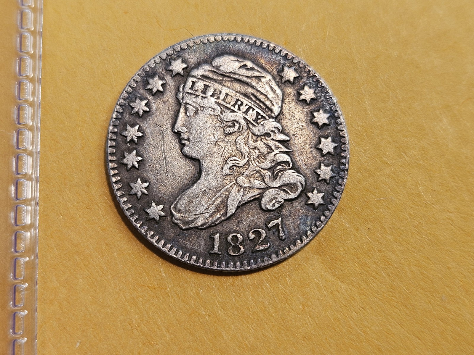 * 1827 Capped Bust silver Dime in Extra Fine: Nice eye appeal
