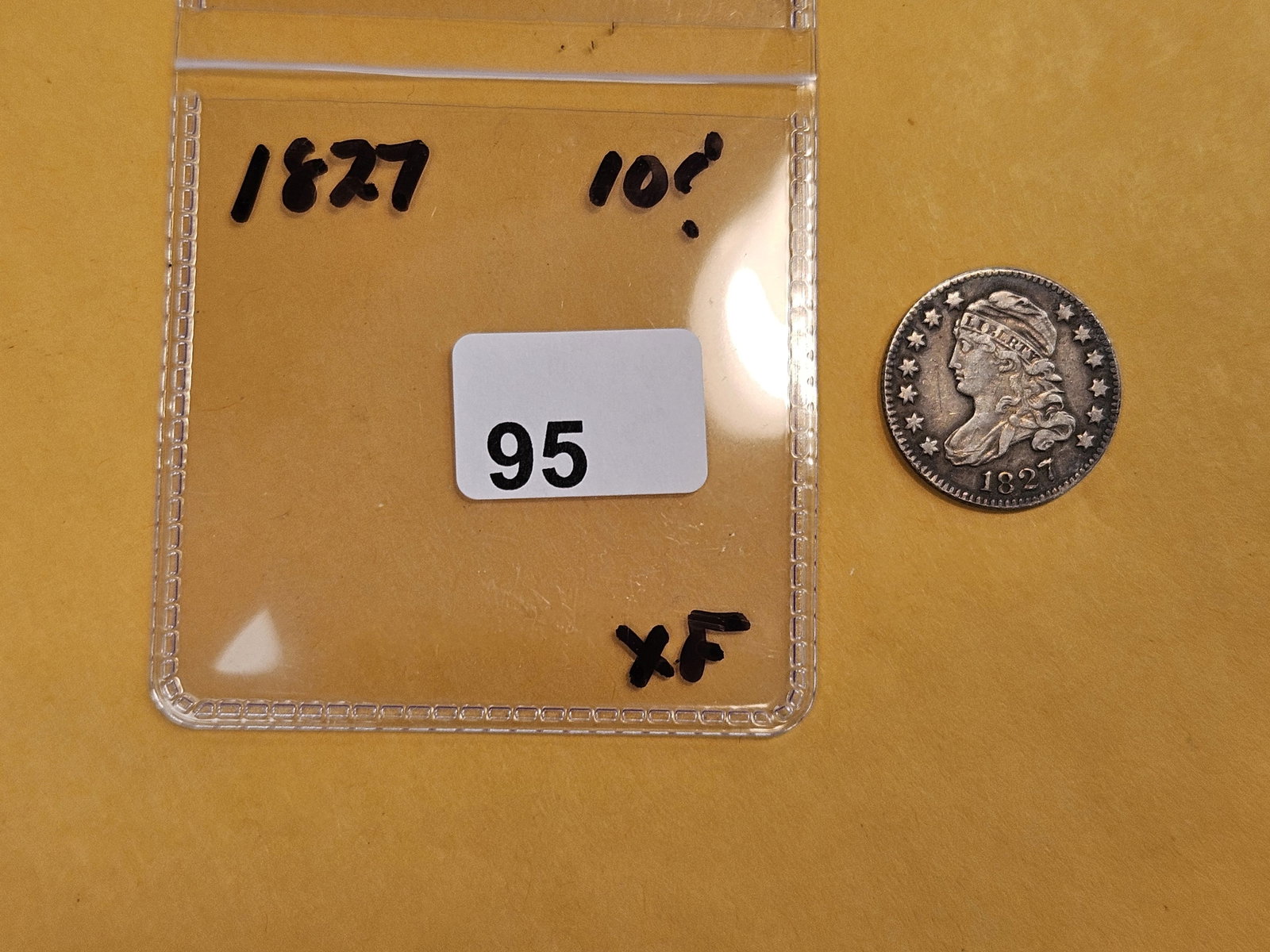 * 1827 Capped Bust silver Dime in Extra Fine - 2
