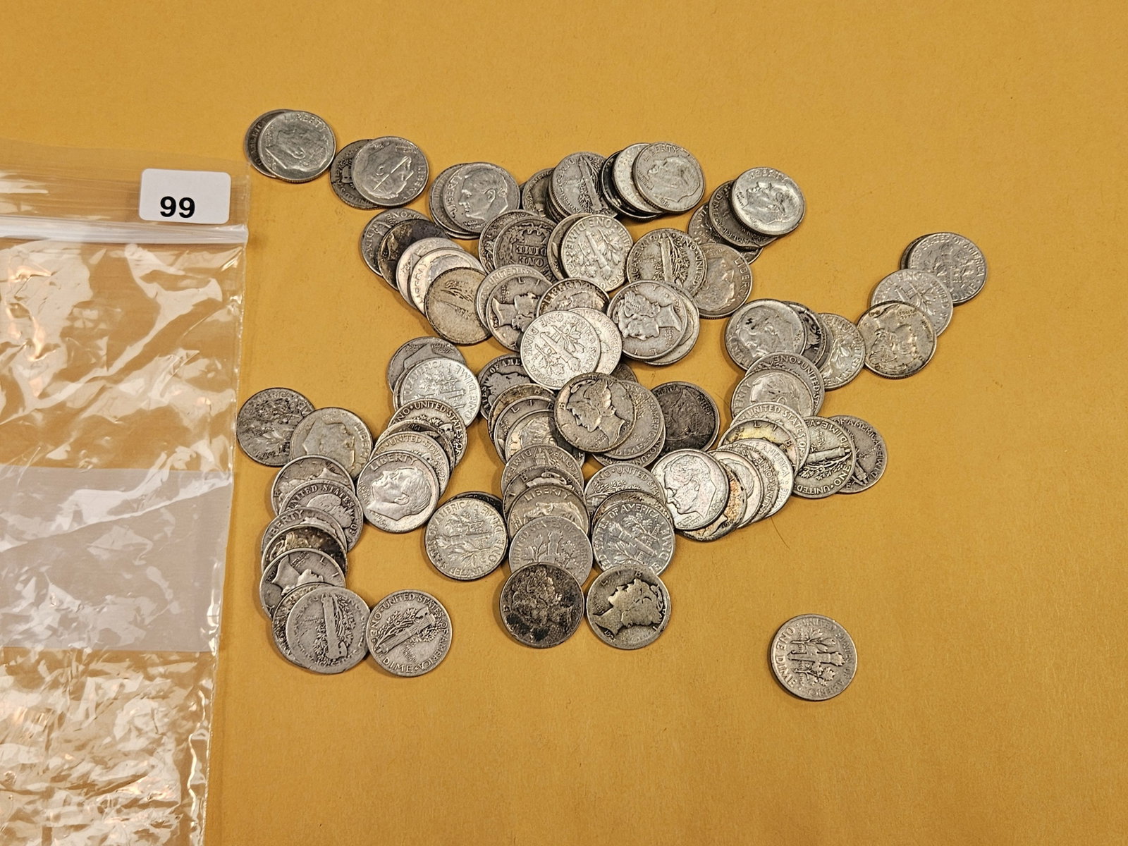ONE Hundred mixed silver Dimes - 2