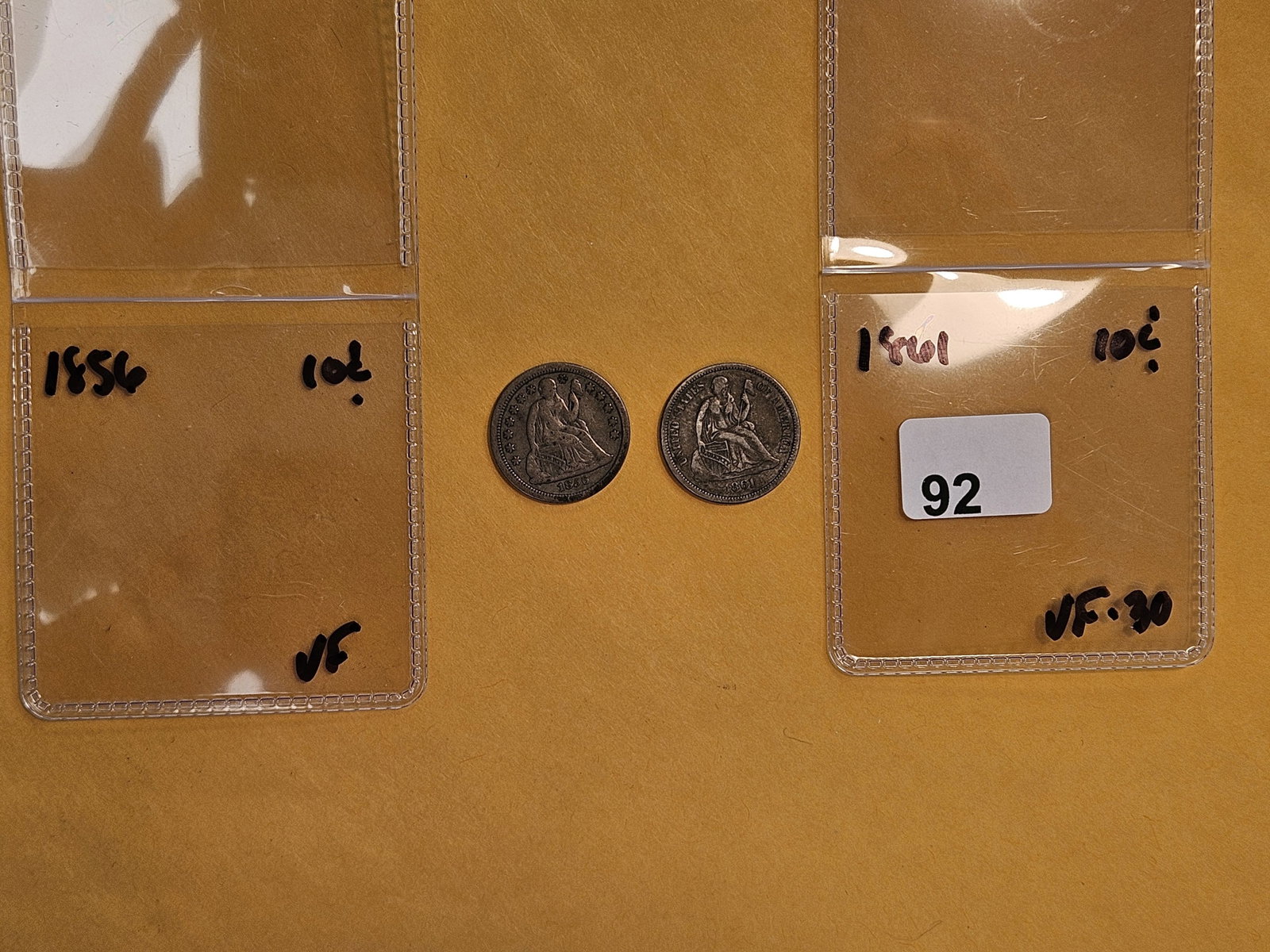 1856 and 1861 Seated Liberty Silver Dimes - 2