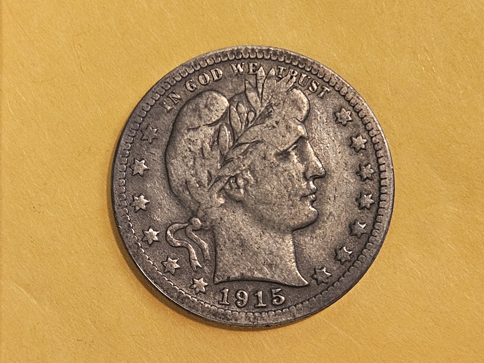 Semi-Key 1915-S Barber Quarter in Fine - 3