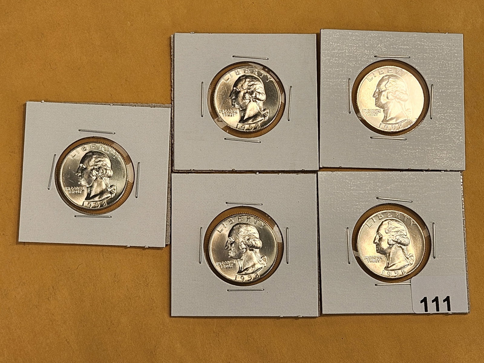 Five Roll-Fresh GEM Brilliant Uncirculated Washington Quarters - 2