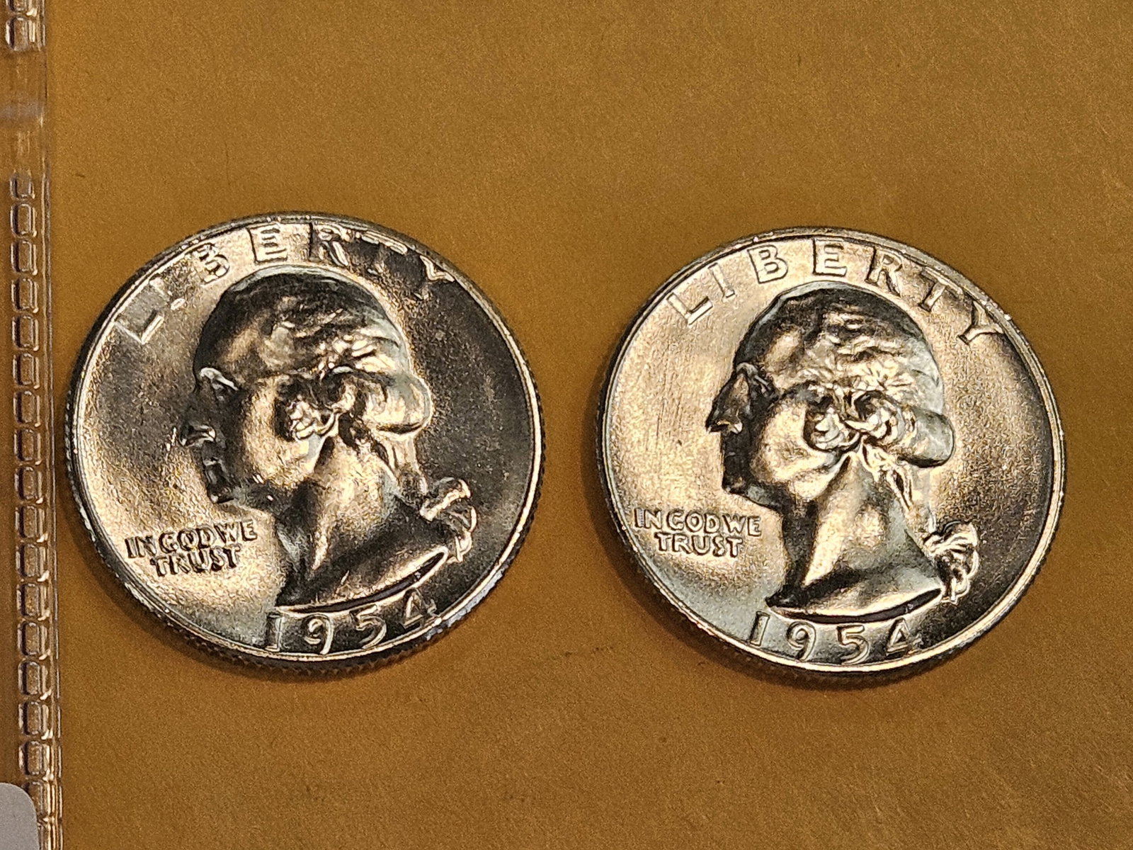 Two GEM Brilliant Uncirculated 1954-S Washington Quarters - 3