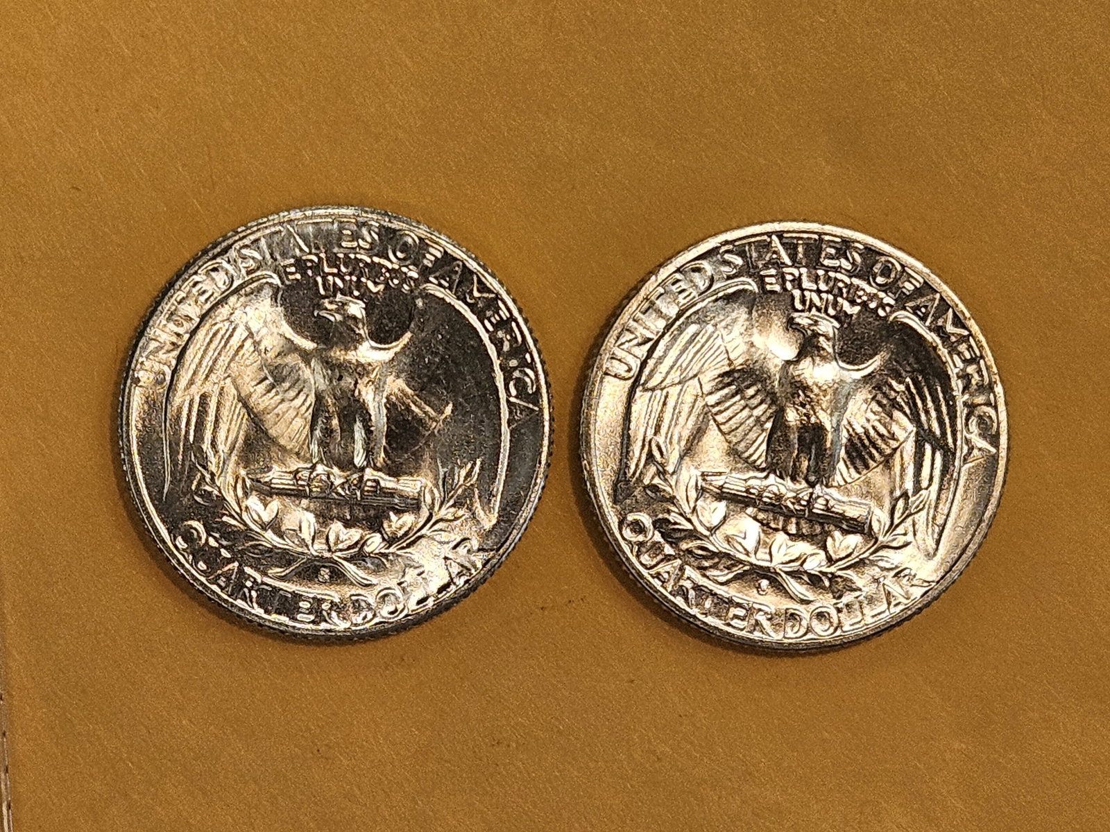 Two GEM Brilliant Uncirculated 1954-S Washington Quarters - 5