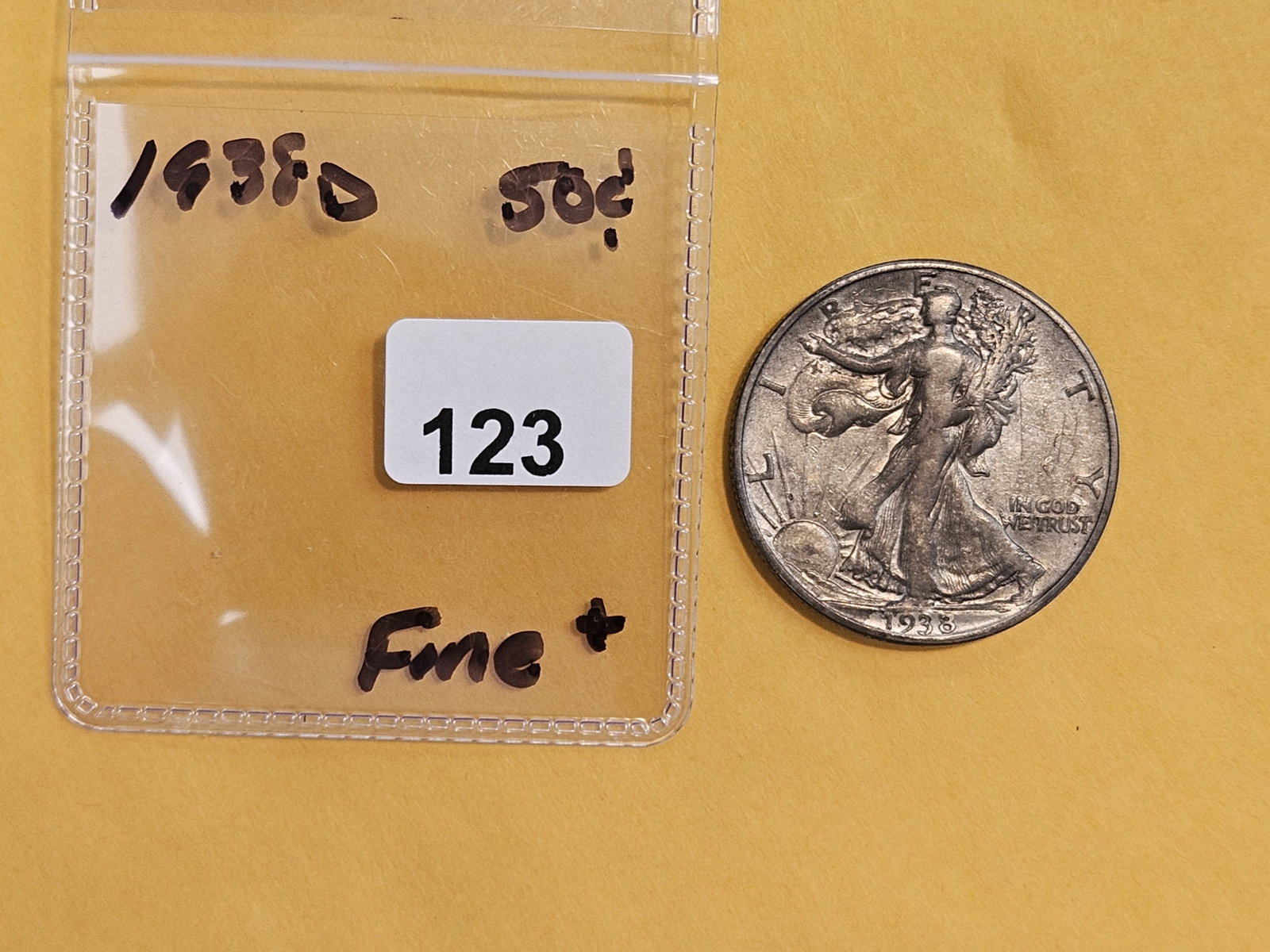 Key Date 1938-D Walking Liberty Half Dollar - 2
