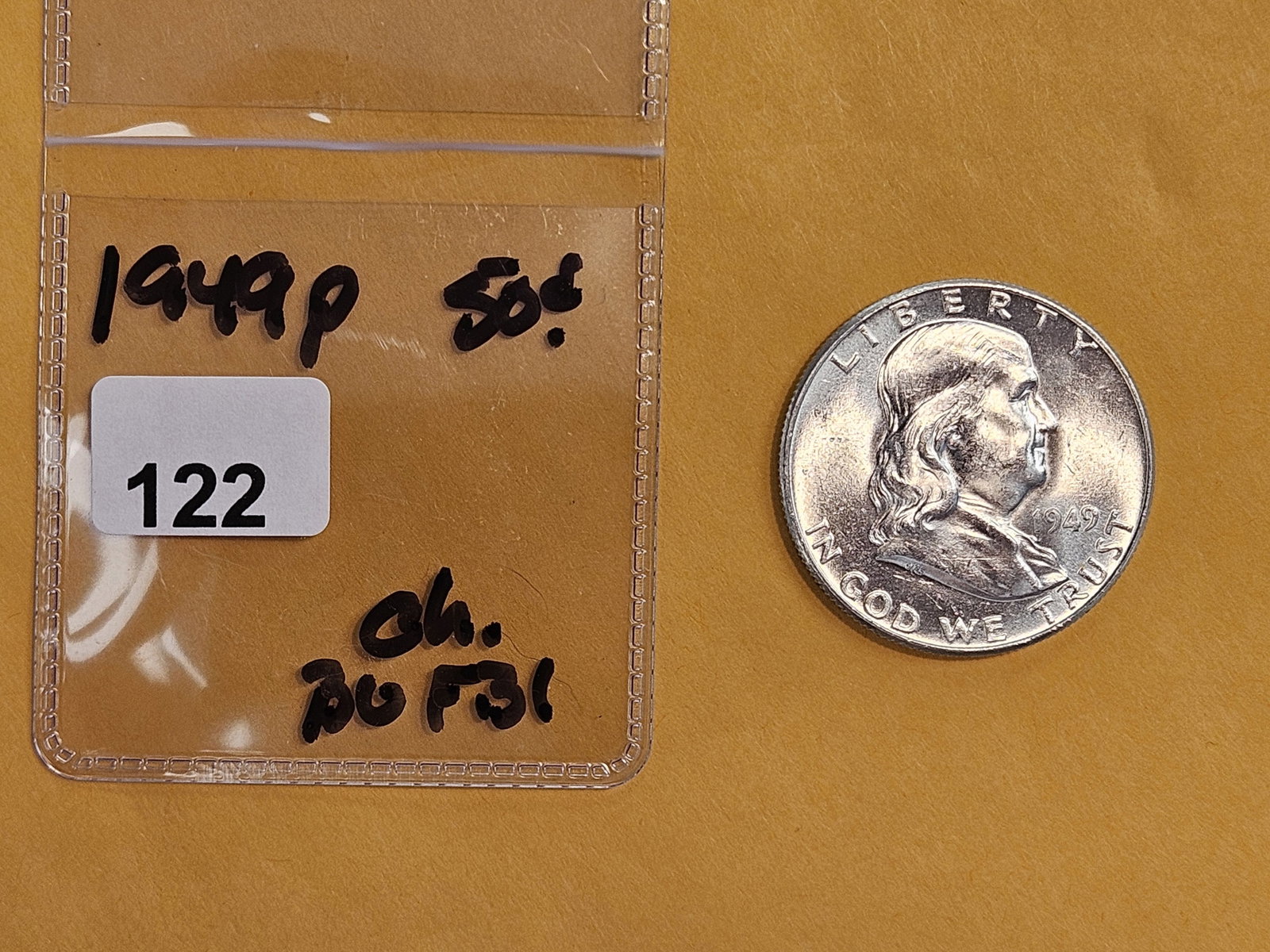 Choice Brilliant Uncirculated 1949 Franklin Half Dollar FBL - 2