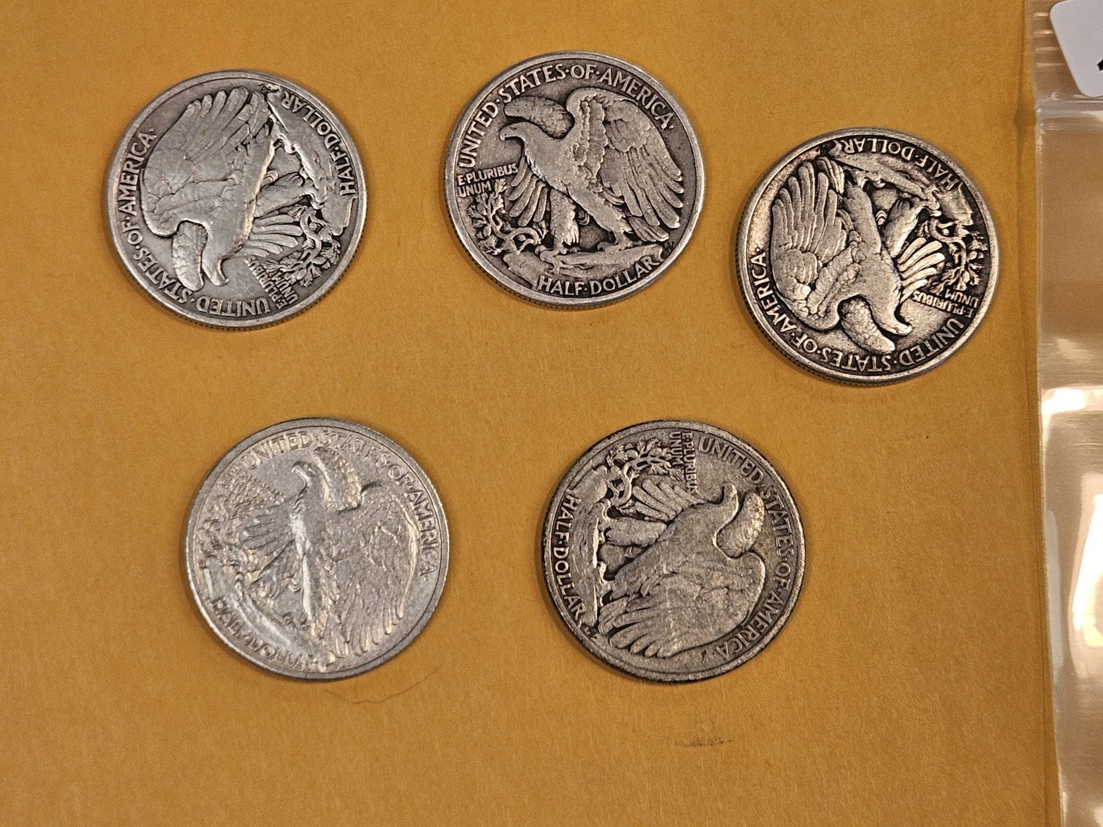 Five mixed Walking Liberty silver Half Dollars - 2
