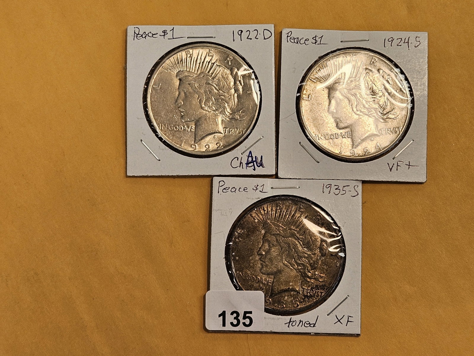 Three Peace silver Dollars - 2