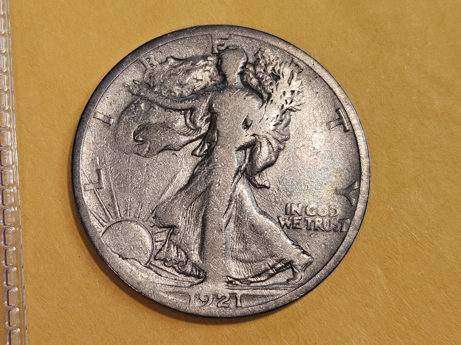 KEY DATE 1921-S Walking Liberty Half Dollar: In Very Good plus