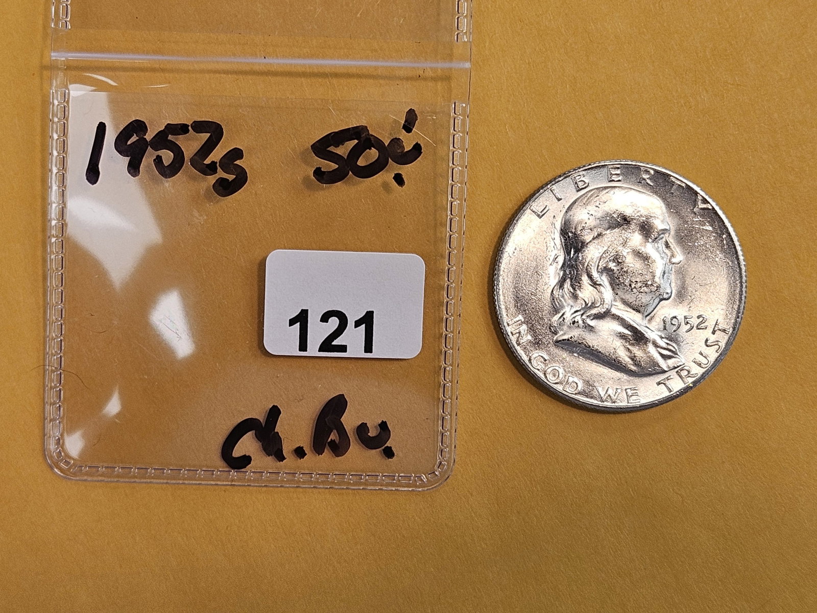 Choice Brilliant Uncirculated 1952-S Franklin Half Dollar - 2