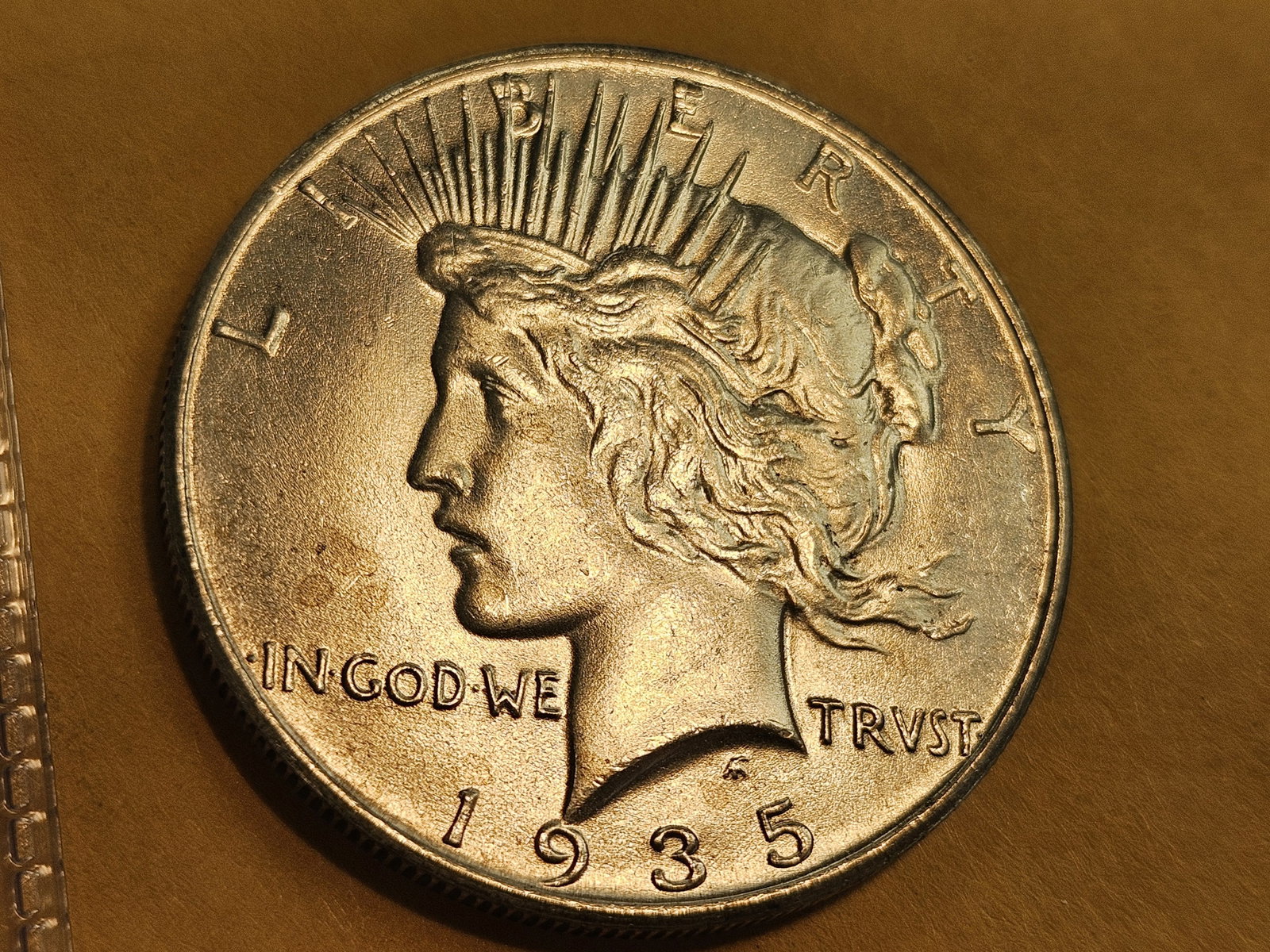 Very Choice Brilliant Uncirculated 1935 Peace Silver Dollar - 3