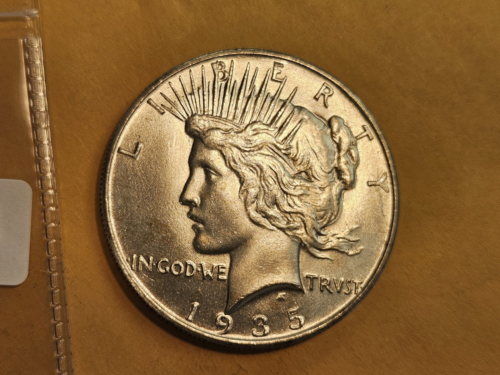 Very Choice Brilliant Uncirculated 1935 Peace Silver Dollar - 4