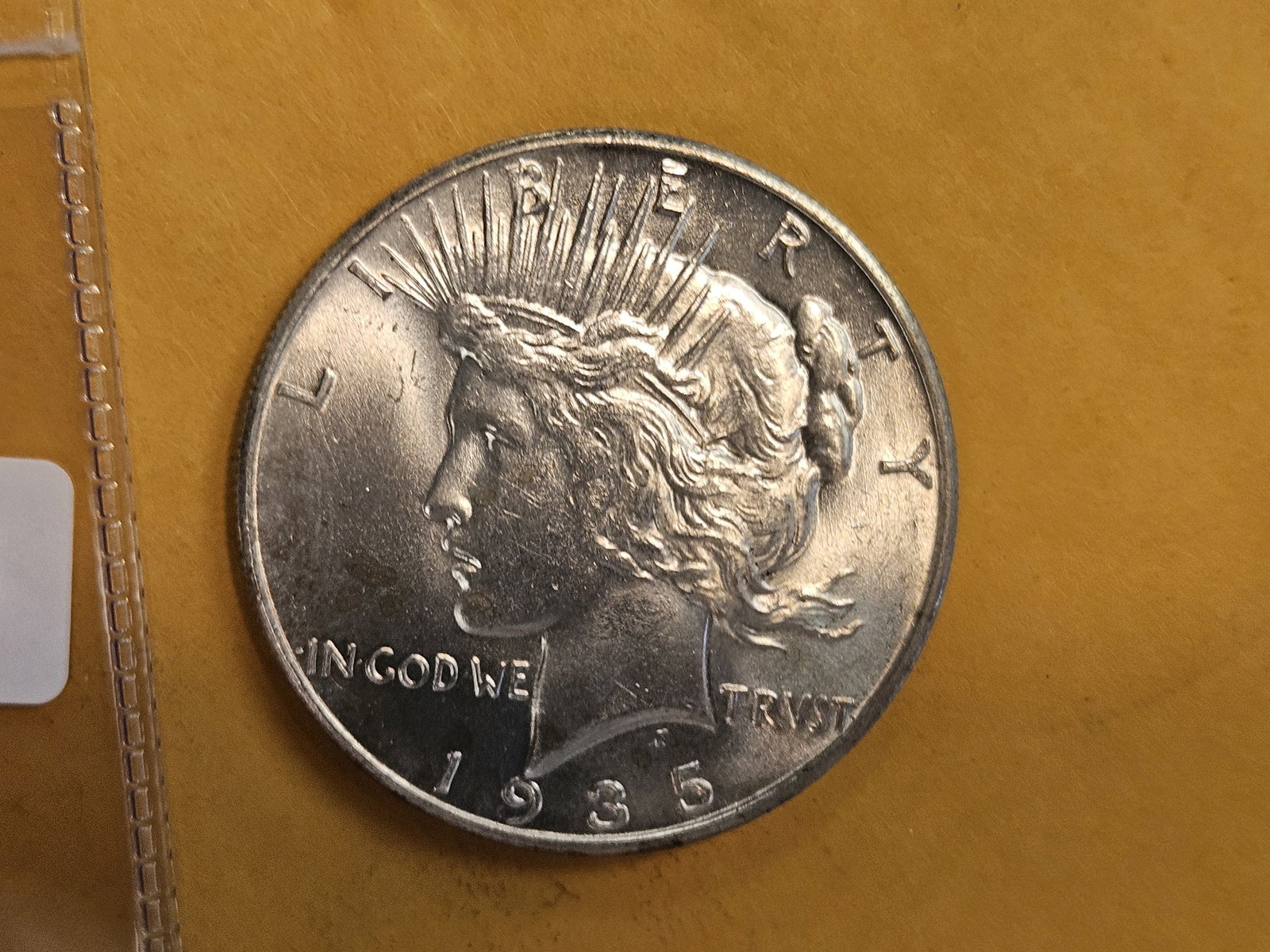Very Choice Brilliant Uncirculated 1935 Peace Silver Dollar - 5