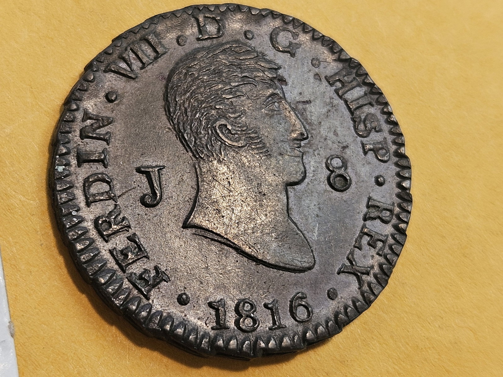Uncirculated 1816 Spain 8 maravedis - 3