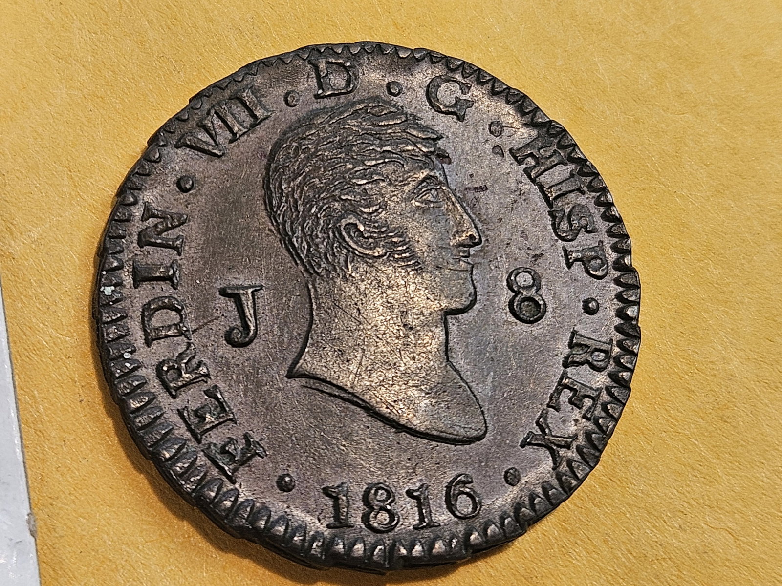 Uncirculated 1816 Spain 8 maravedis - 4