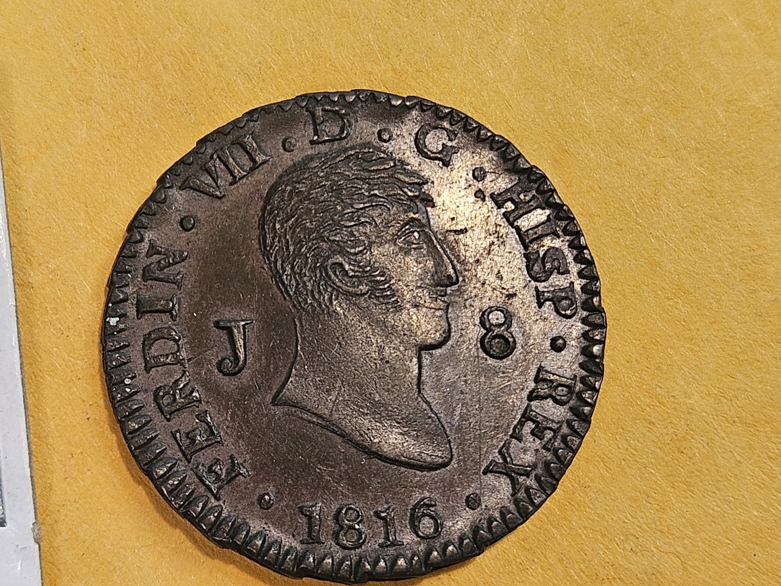 Uncirculated 1816 Spain 8 maravedis - 5