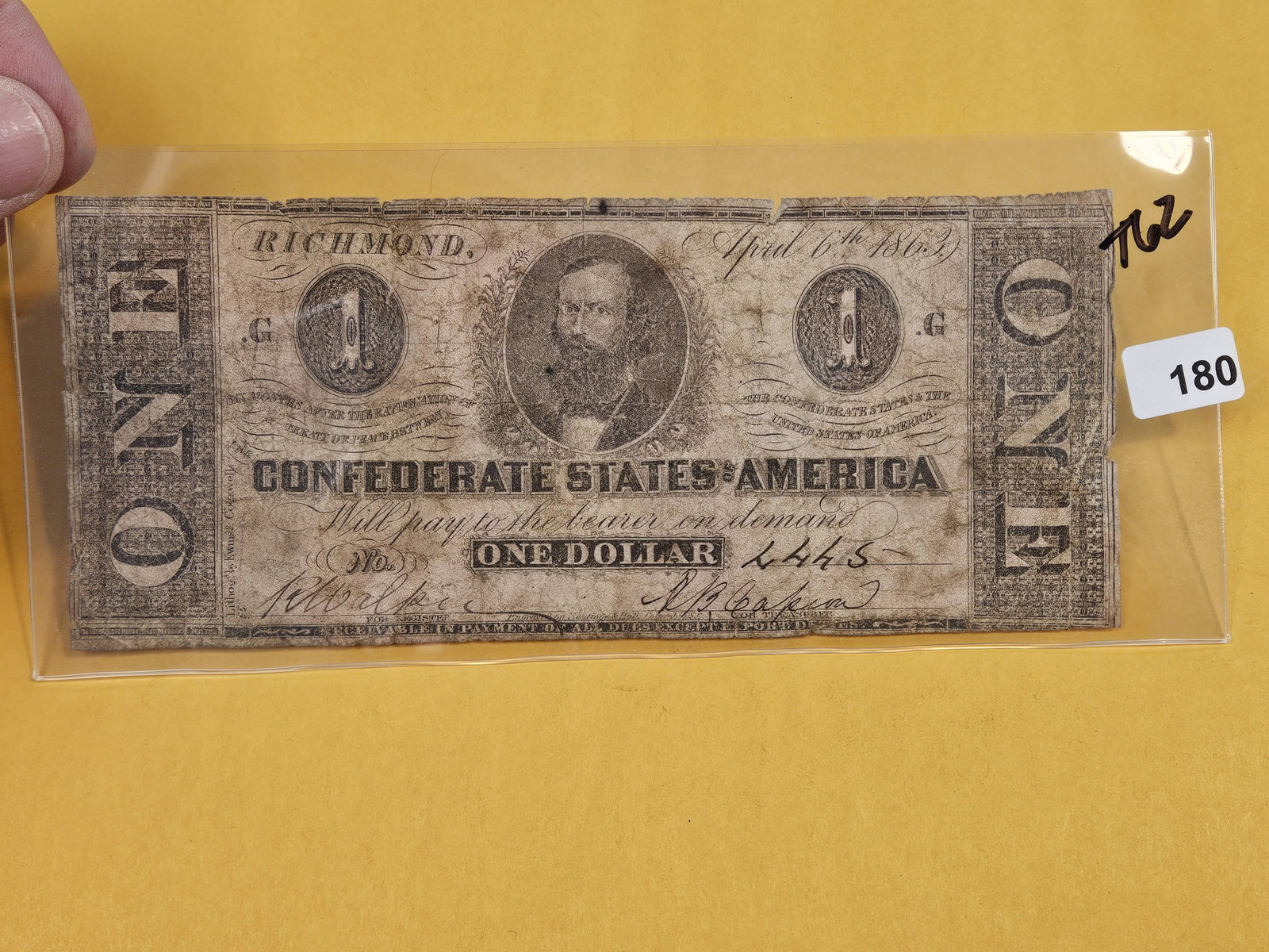 Confederate States of America One Dollar (1 of 2)