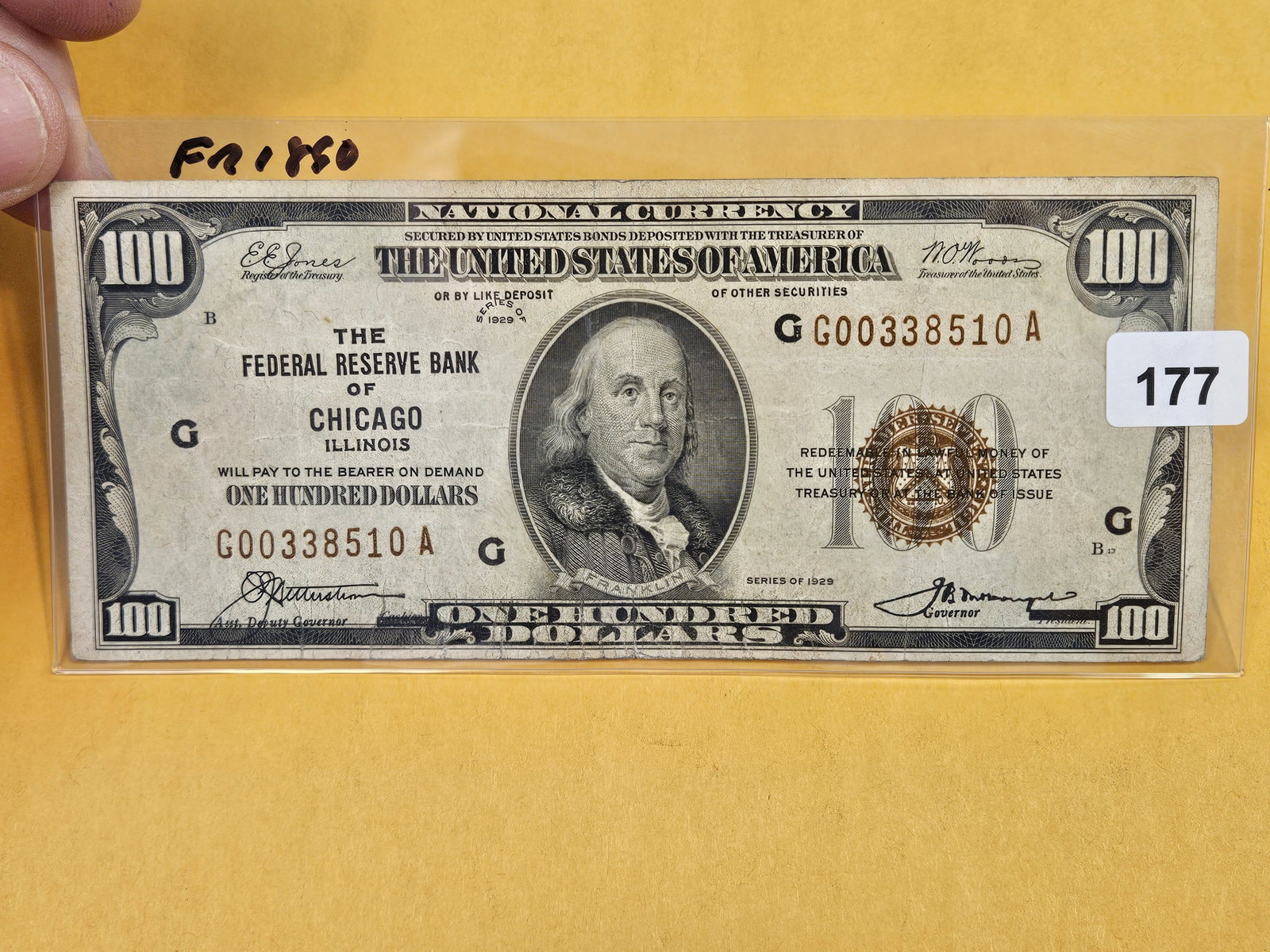 Series of 1929 ONE Hundred Dollar National Currency in Very Fine plus (1 of 2)