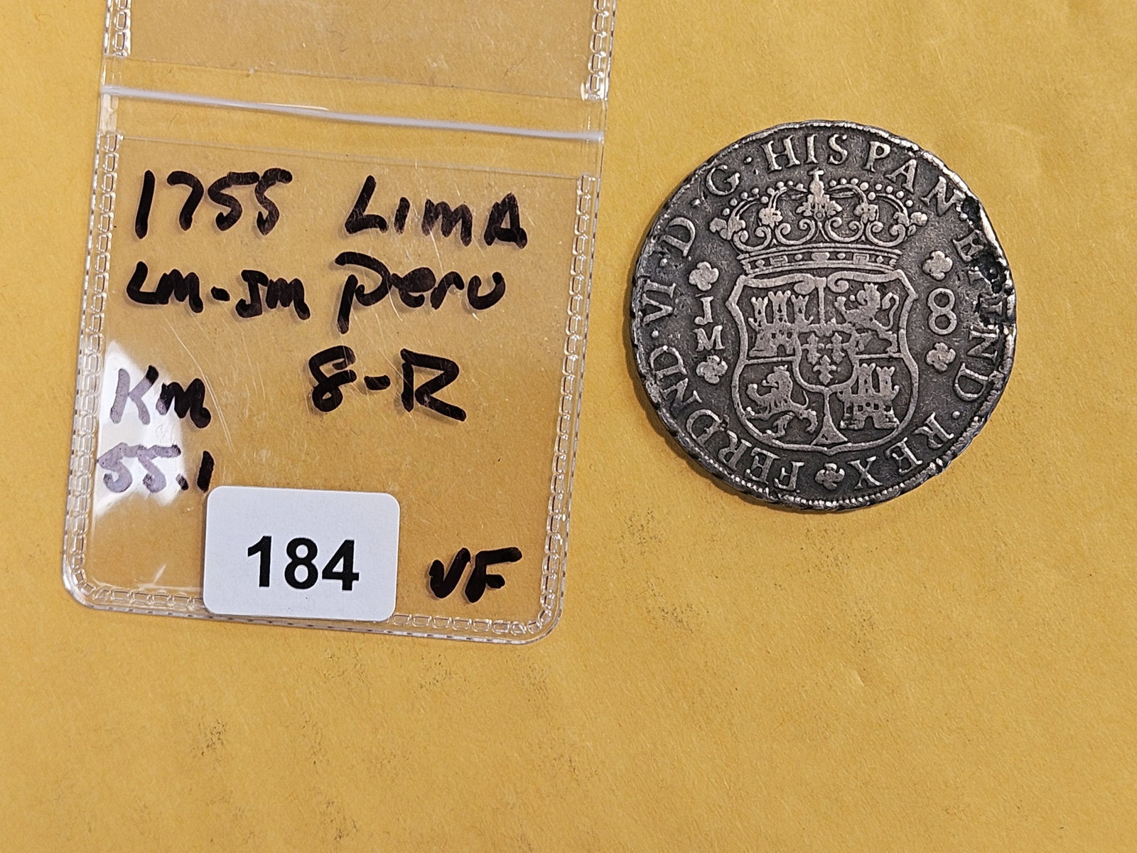 1755 Lima Peru Silver 8 reals in Very Fine - 2