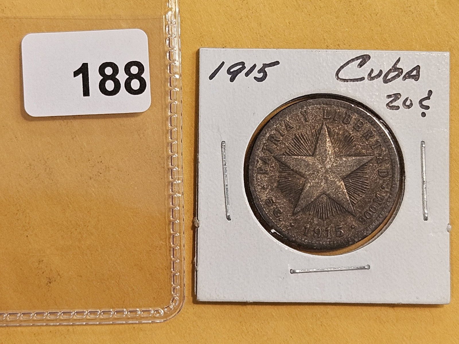 1915 Cuba silver 20 centavos - 2